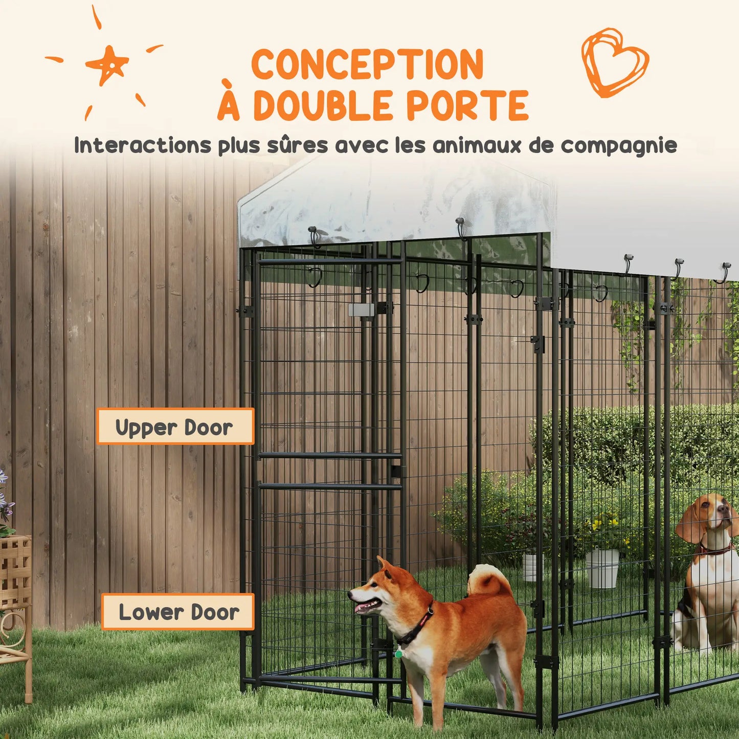 Chenil d'extérieur pour grand chien