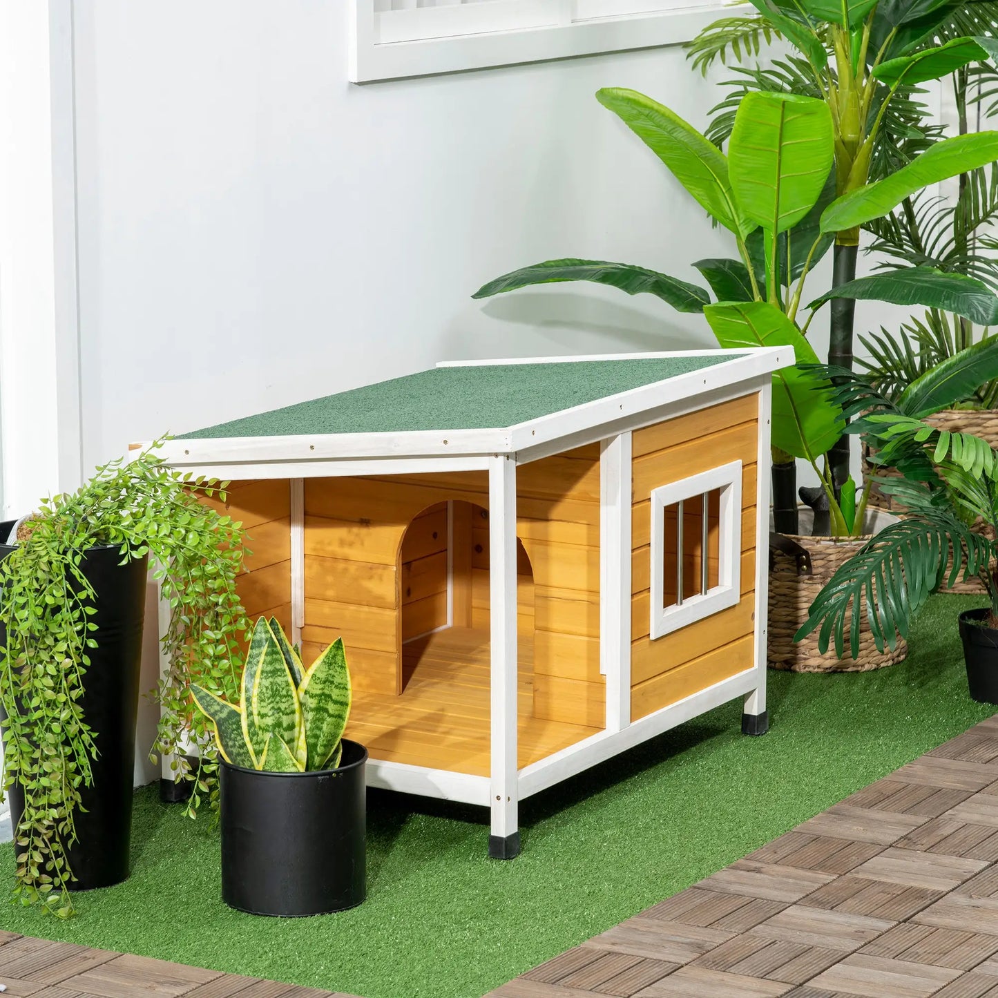 Niche pour chien extérieure en bois de sapin