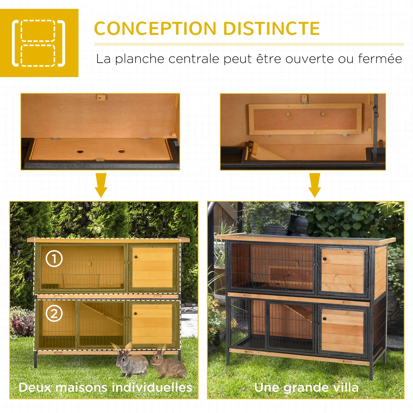 Clapier pour lapins & rongeurs en bois de sapin