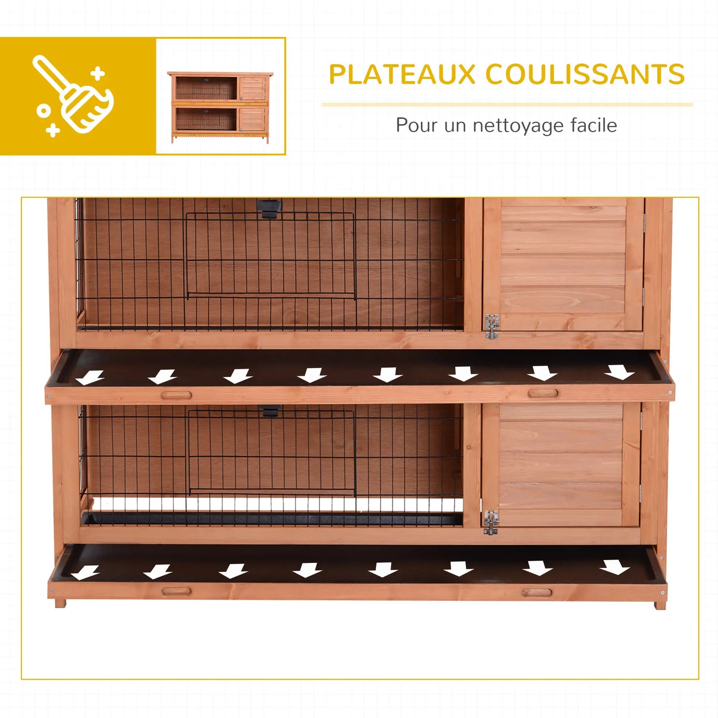Clapier pour lapins & rongeurs en bois de pin