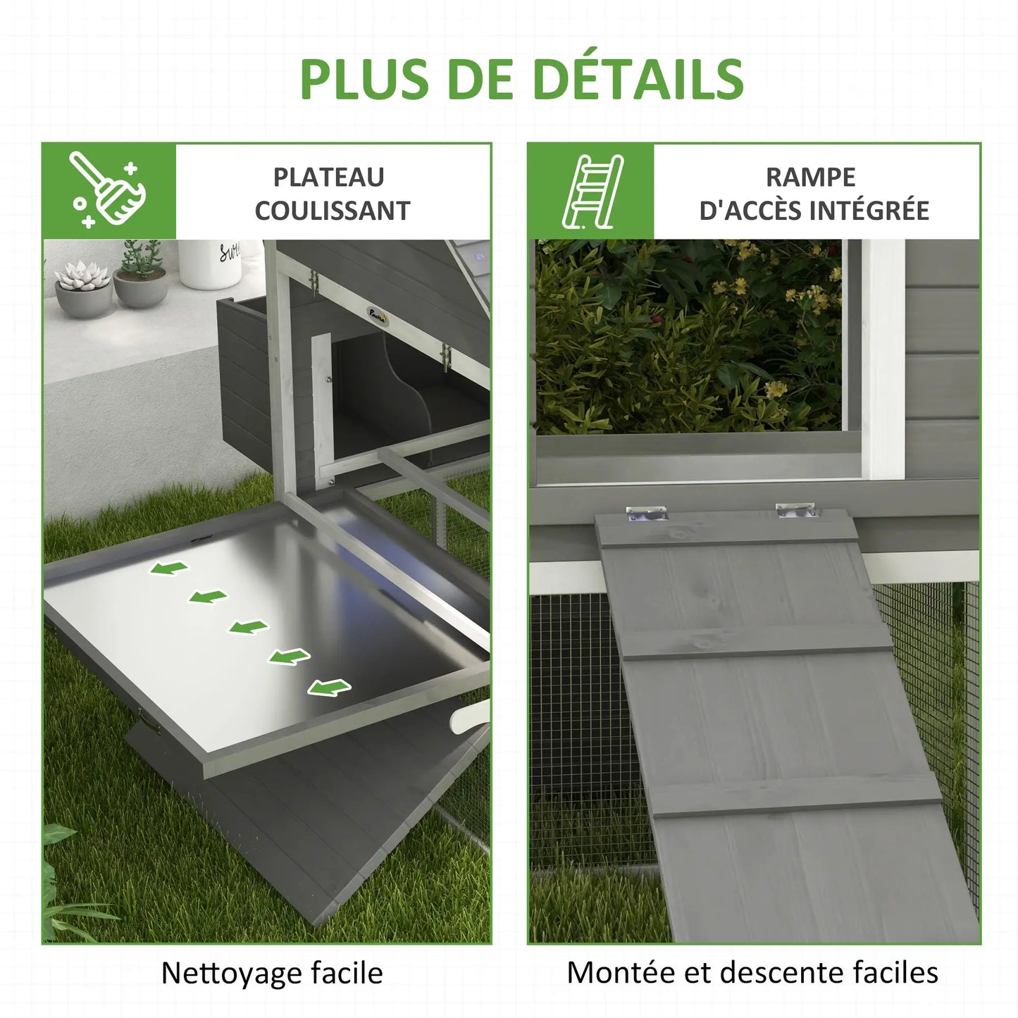 Poulailler en bois avec 2 nichoirs
