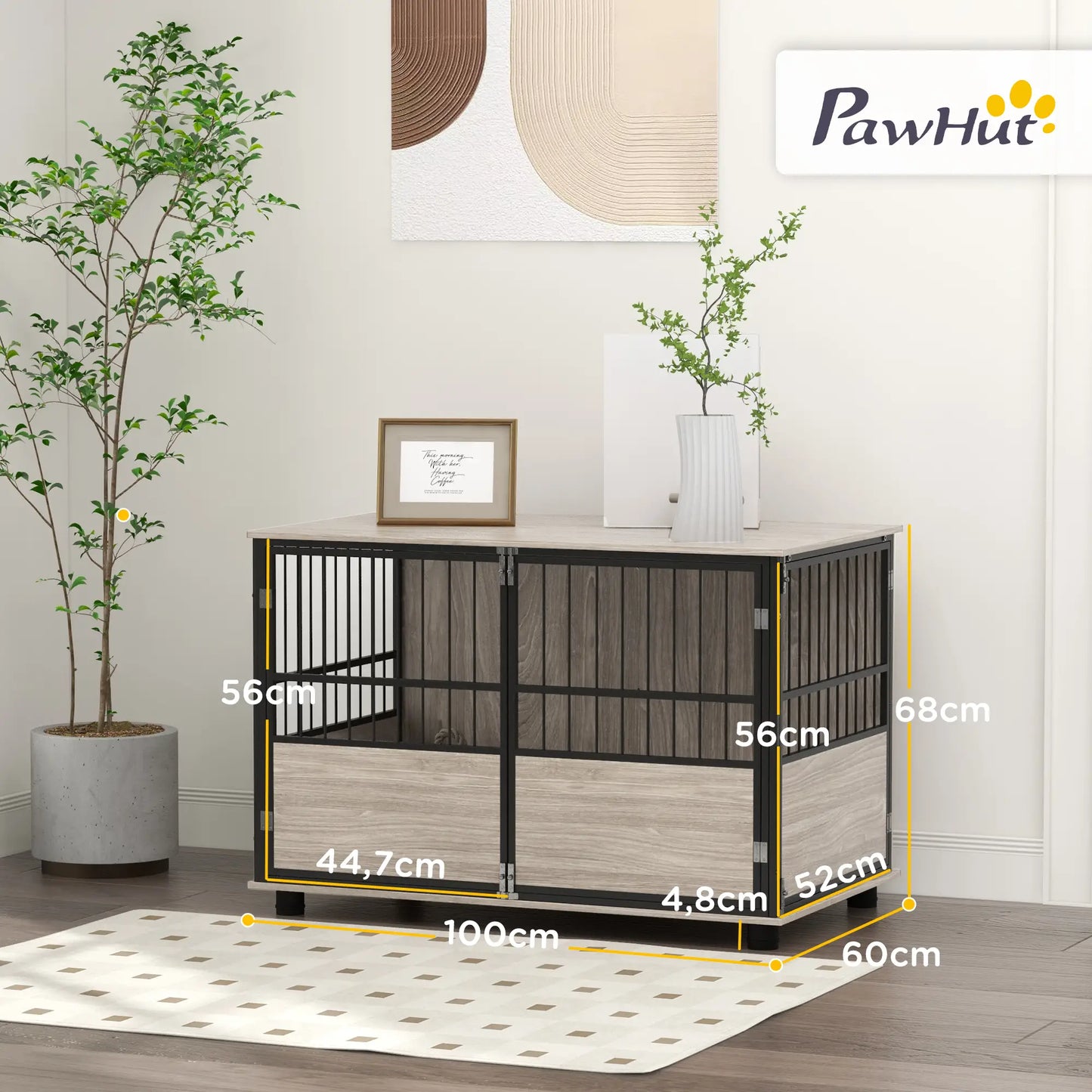 Cage pour chien en acier