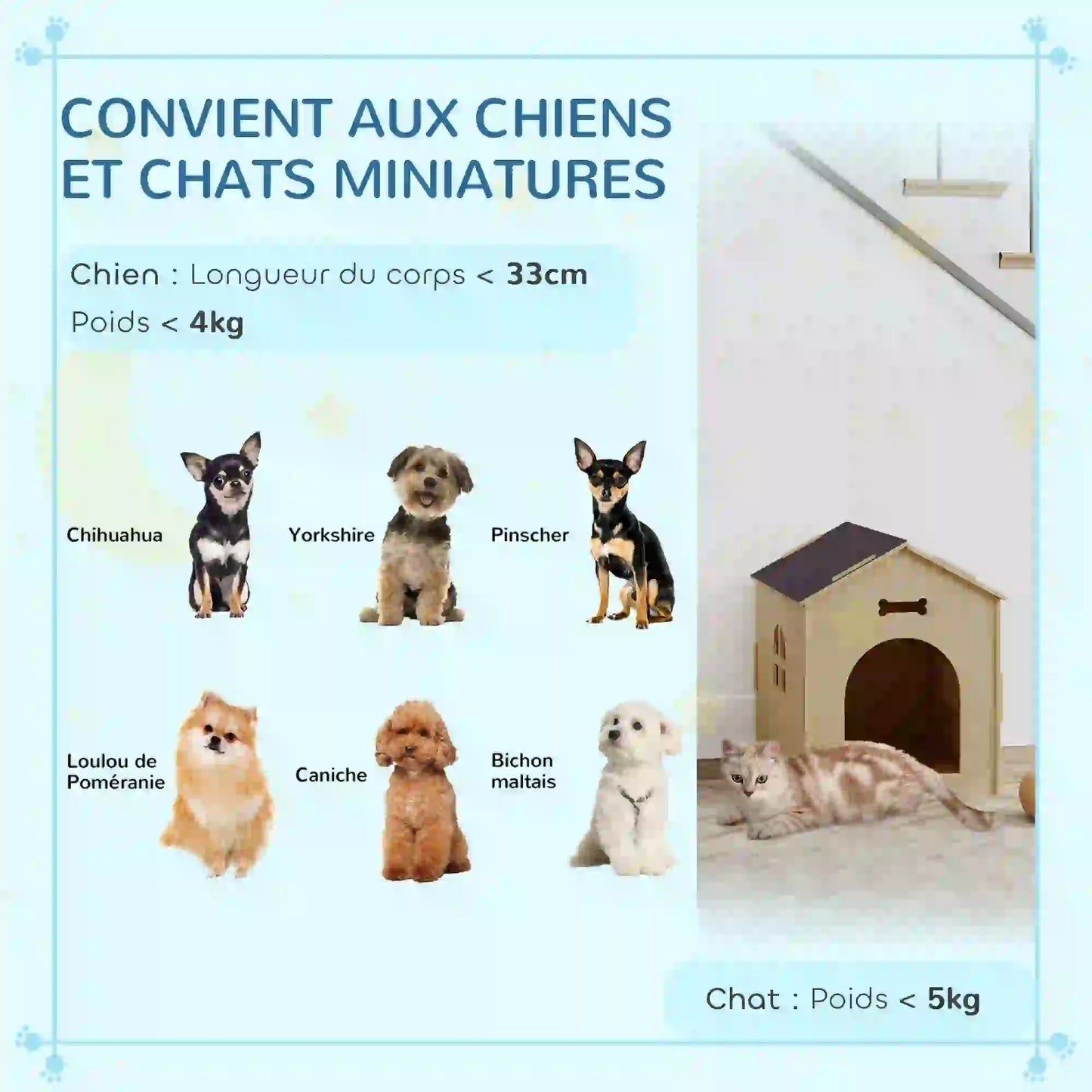 Niche pour chien en bois de chêne