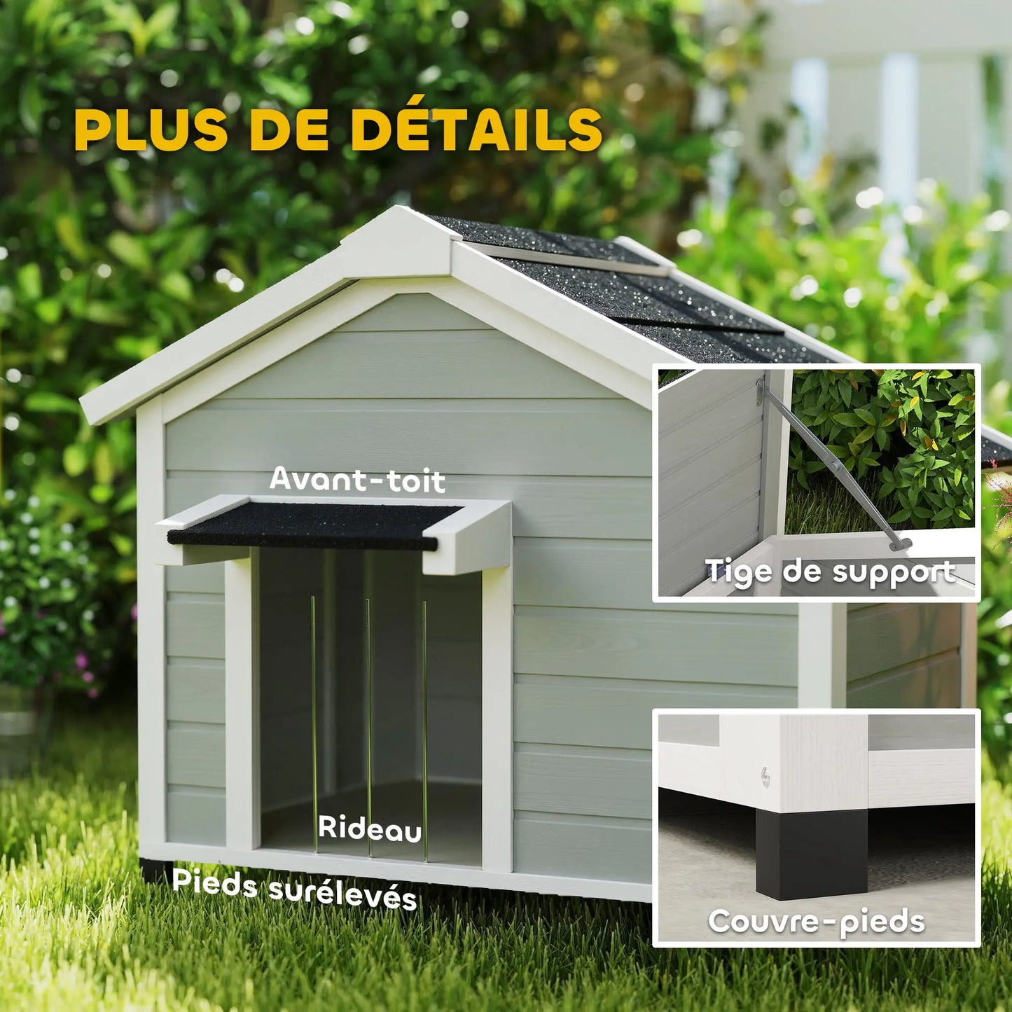 Niche pour chien extérieur en bois de sapin
