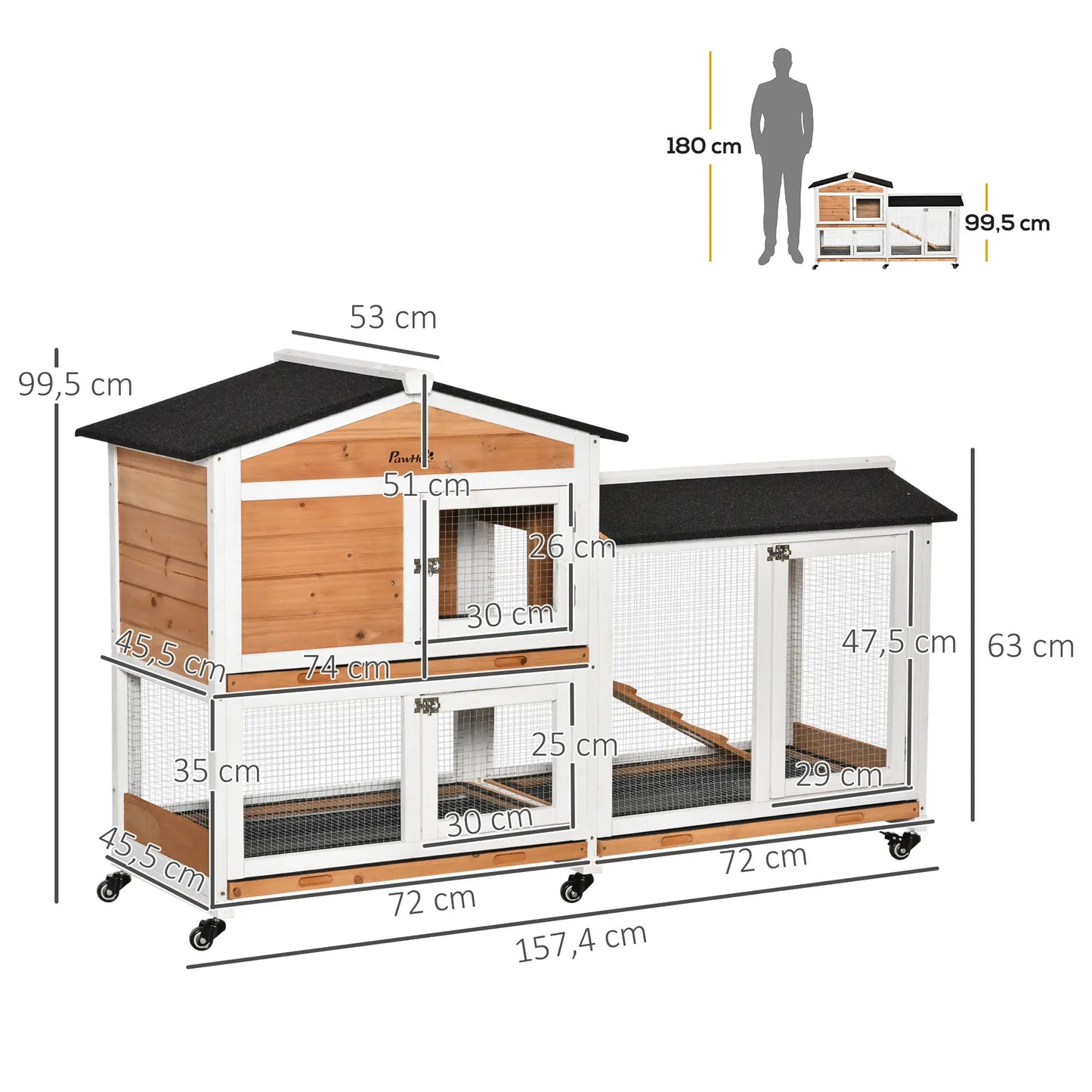 Clapier pour lapins & rongeurs en bois de sapin