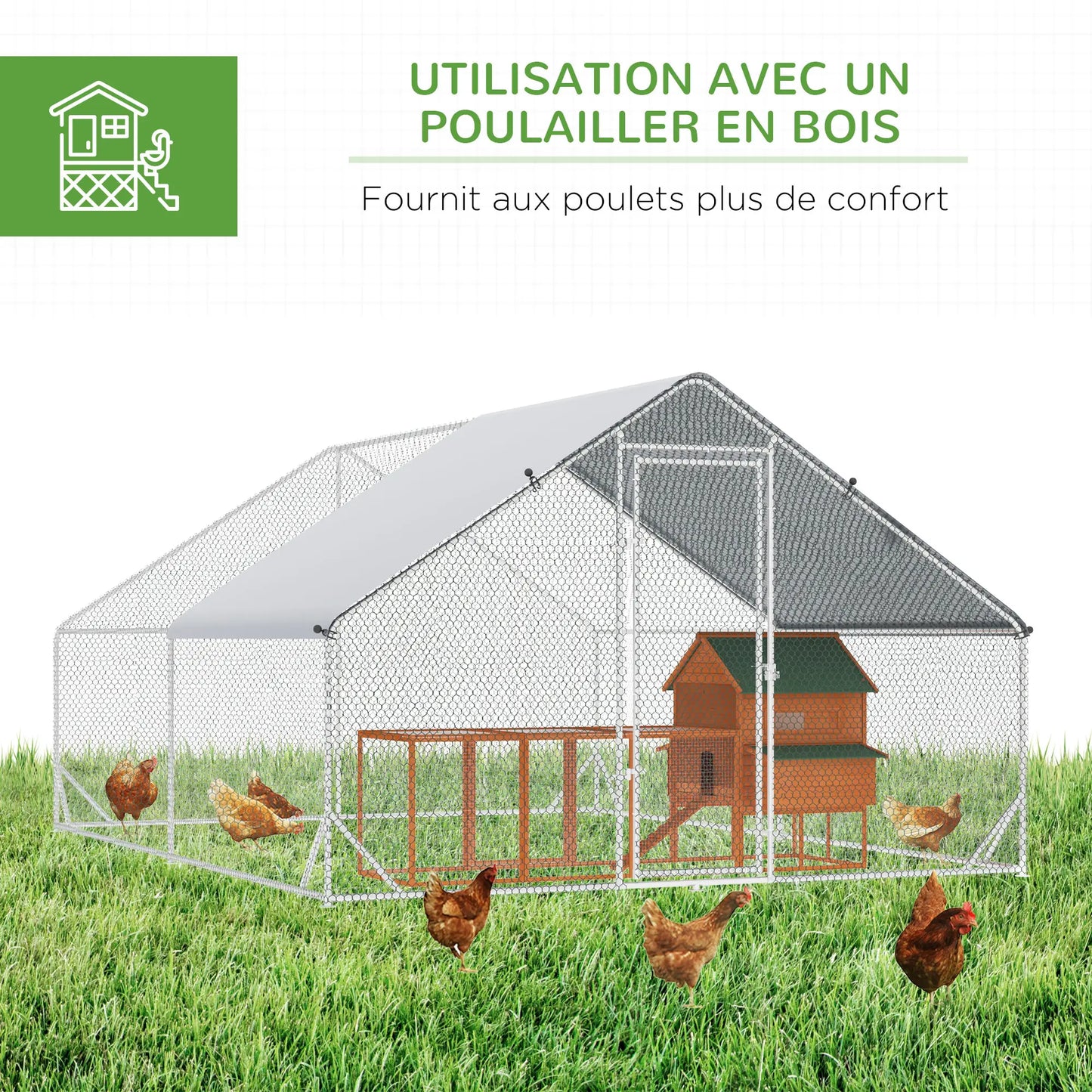 Volière 24 m² en acier
