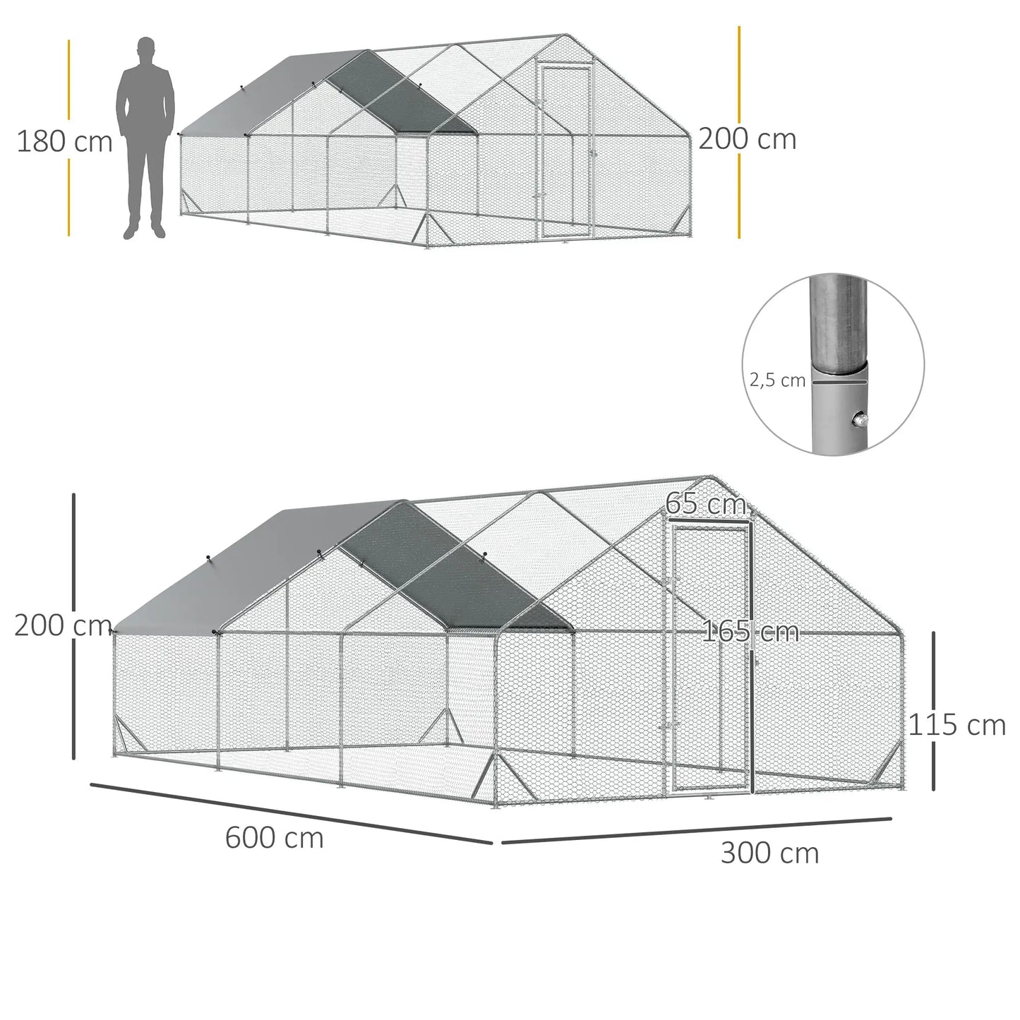 Volière 18 m² en acier