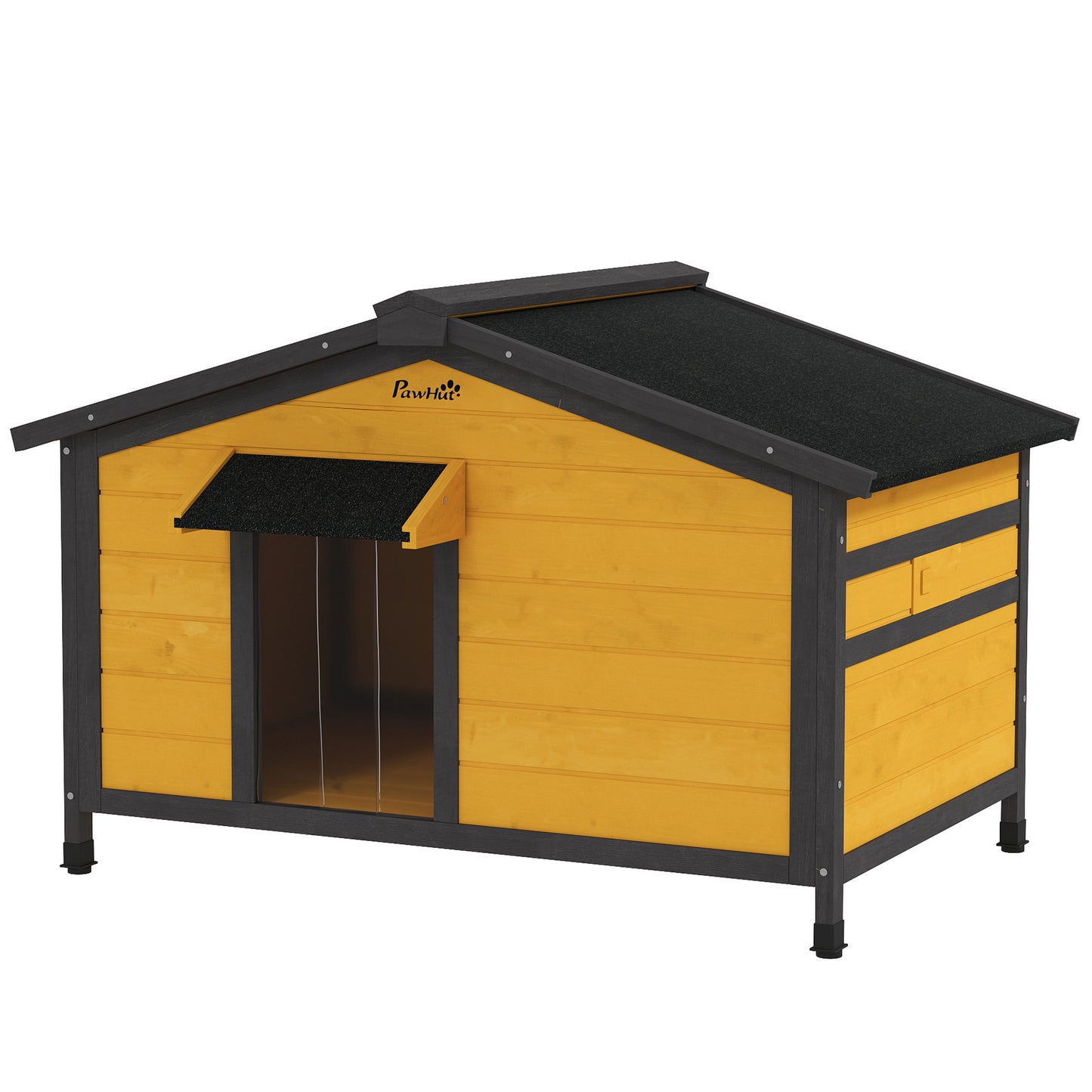 Niche pour Chiens Extérieure en Bois avec Toit en Asphalte