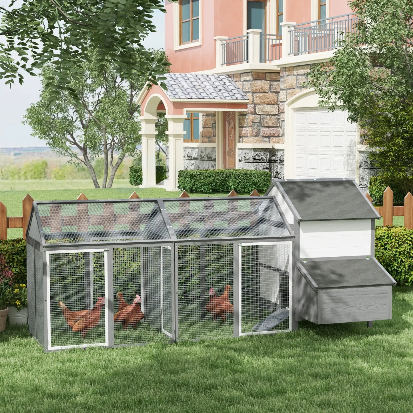 Poulailler en bois avec 2 enclos modulables