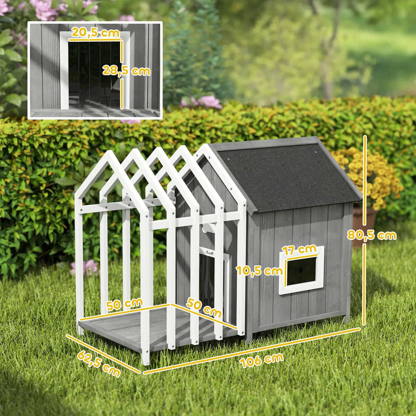 Niche pour chien extérieur en bois de sapin