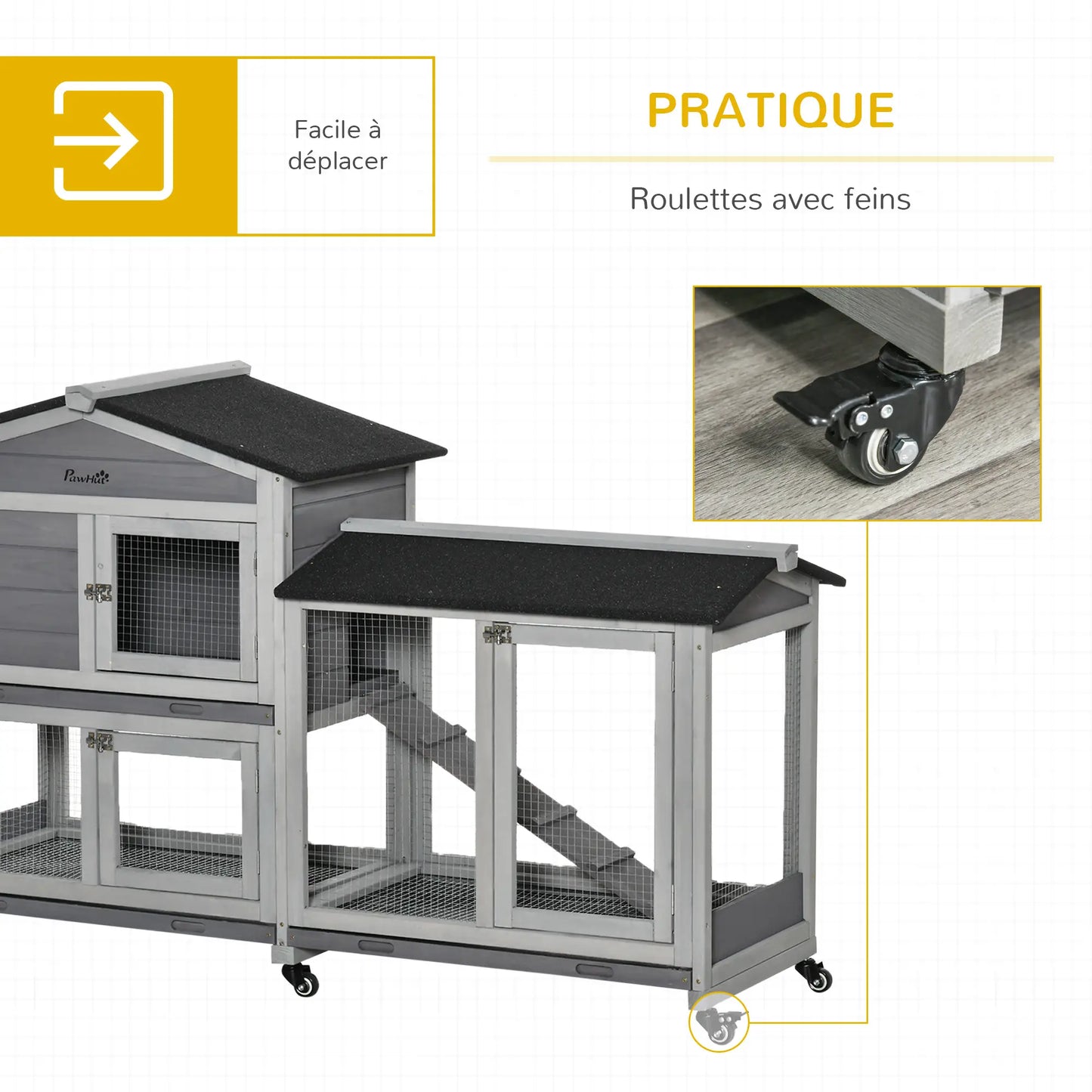 Clapier pour lapins & rongeurs en bois de sapin