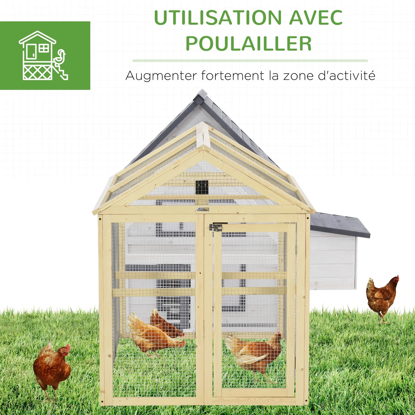 Poulailler 140 x 88,5 x 106 en bois de sapin