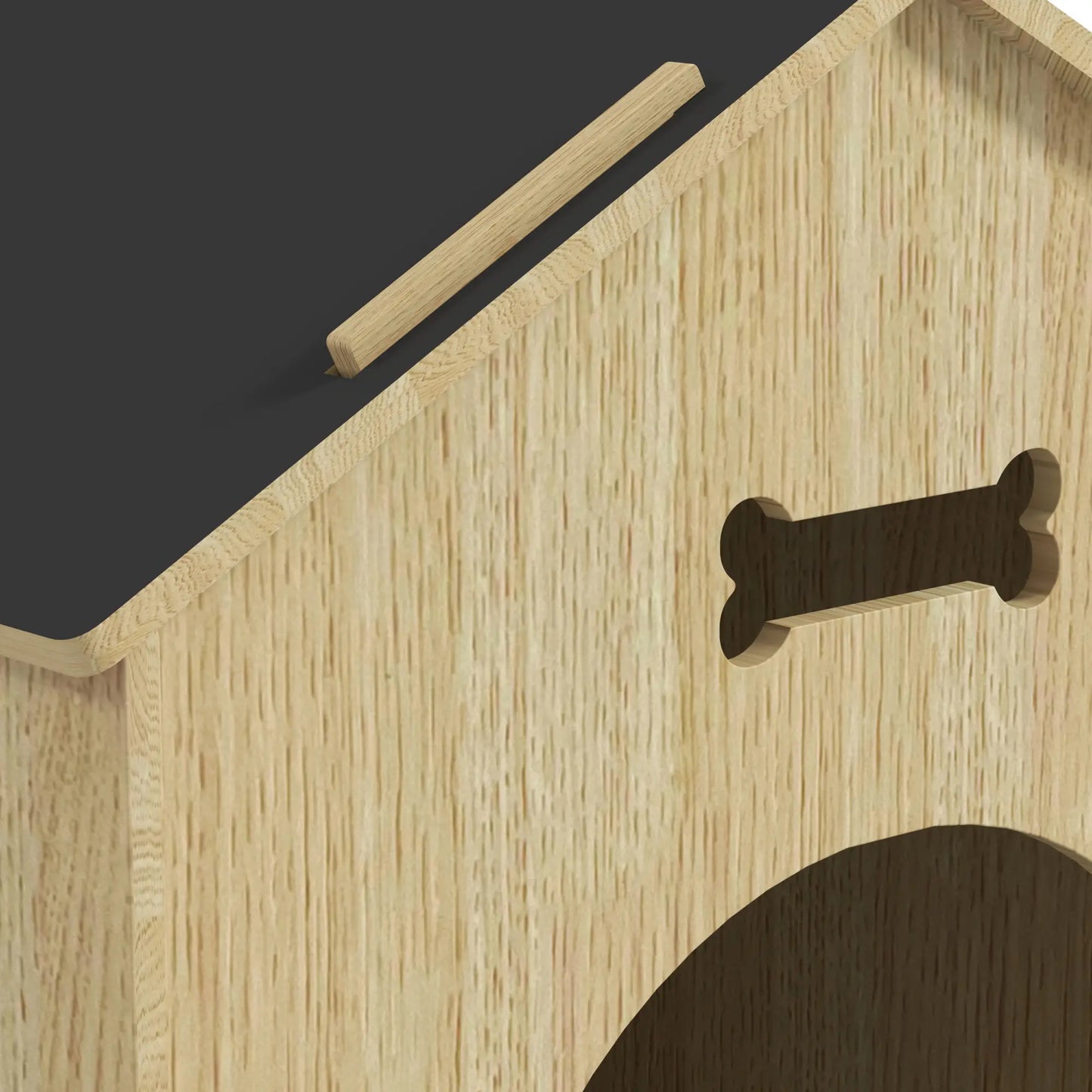 Niche pour chien en bois de chêne