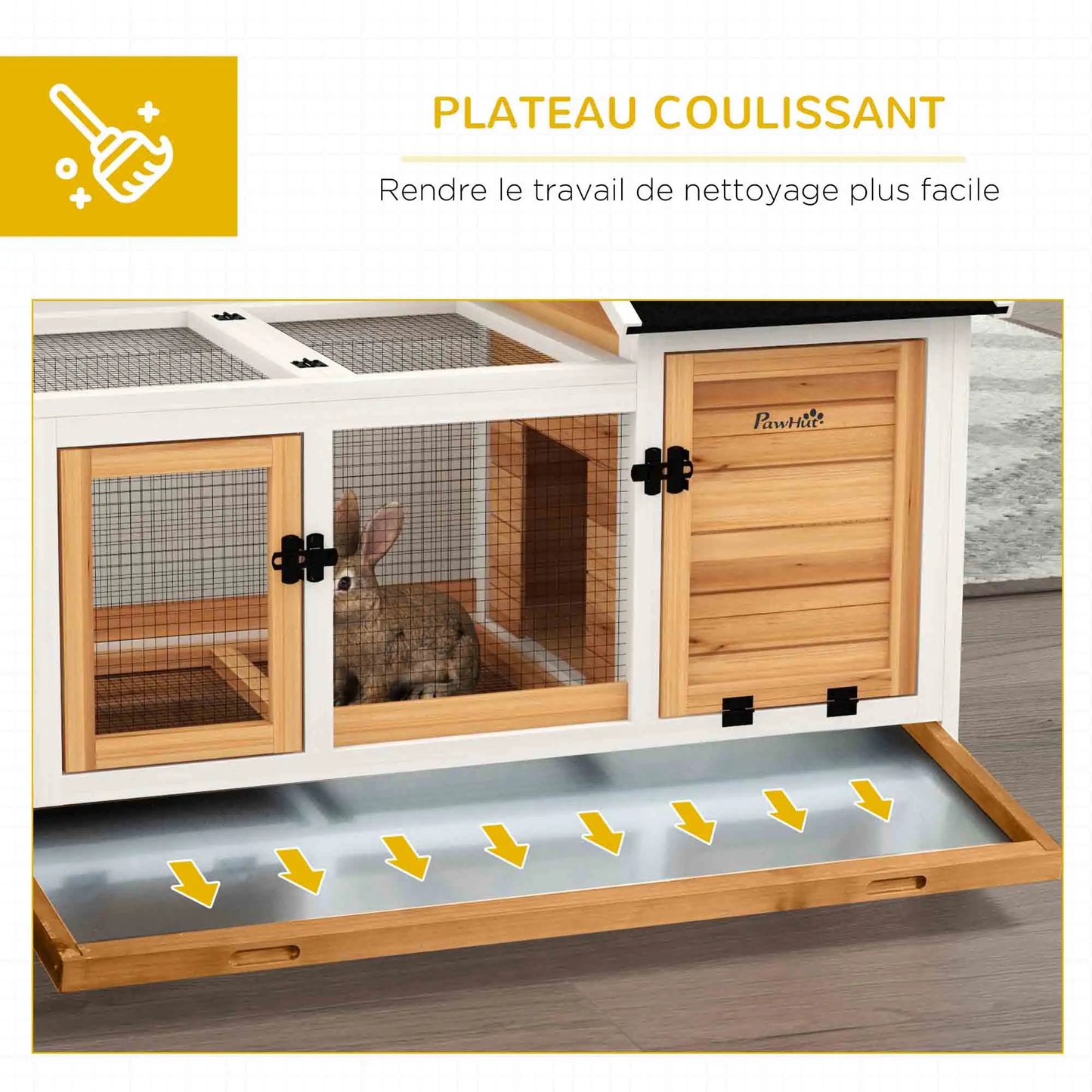 Clapier pour lapins & rongeurs sur roulettes