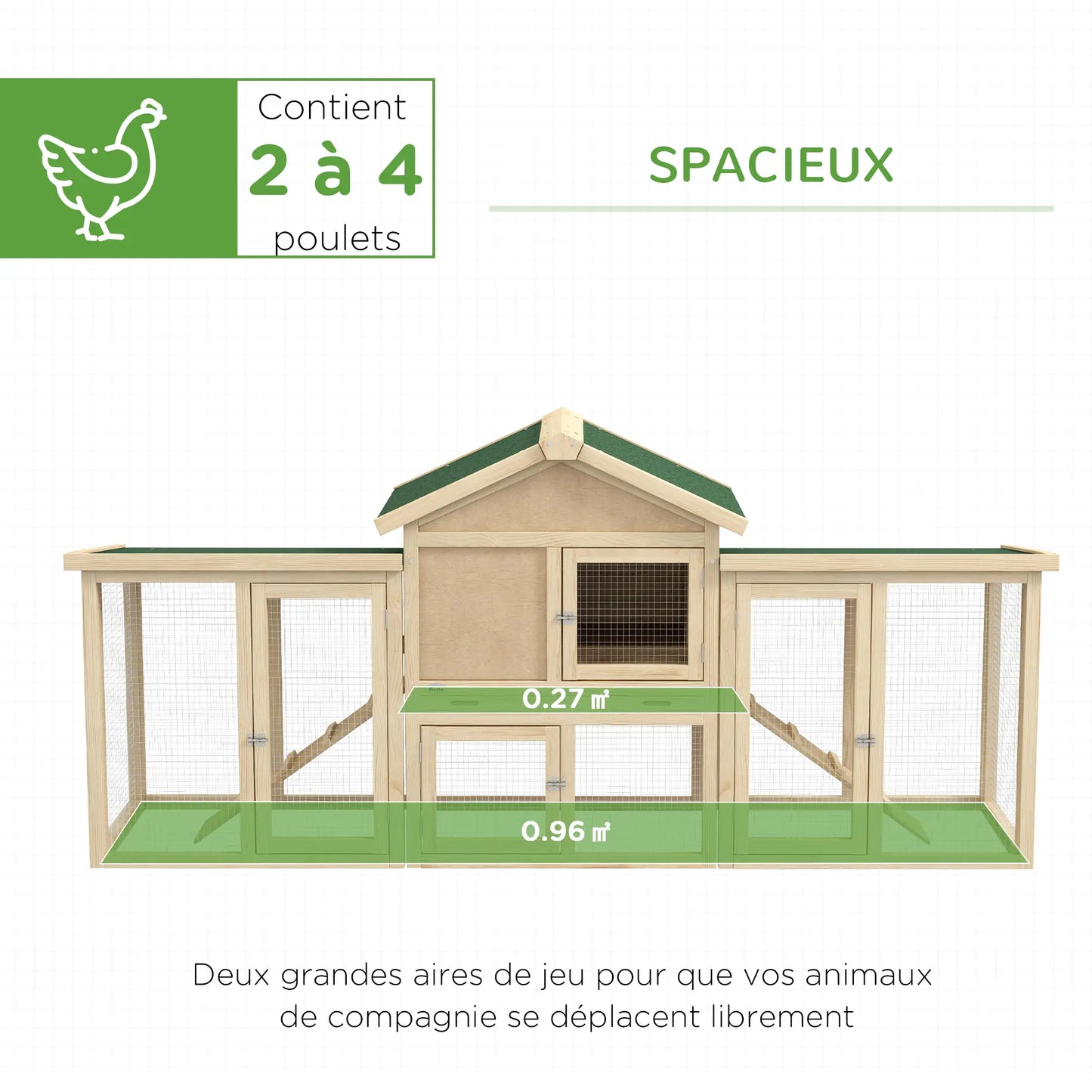 Poulailler / Clapier multi-équipement en bois de sapin