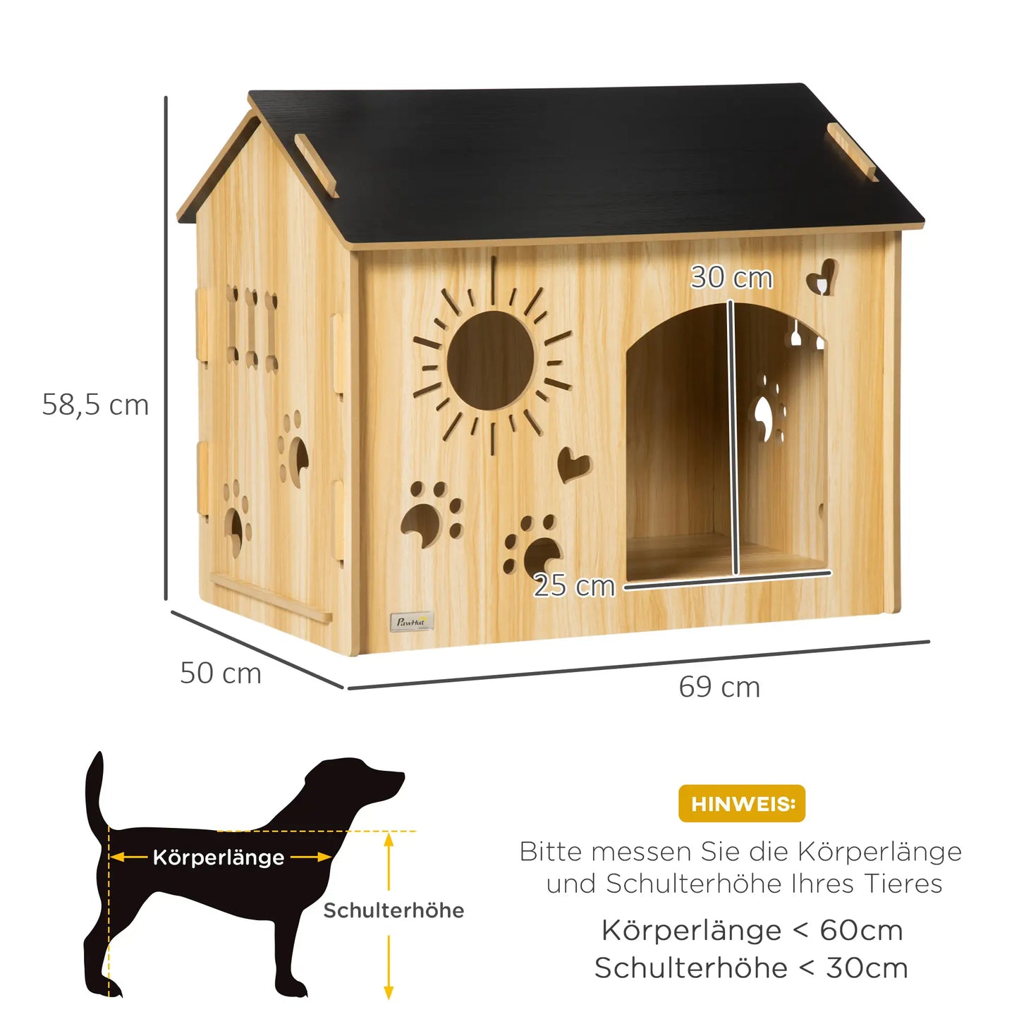 Niche pour chien en bois de chêne