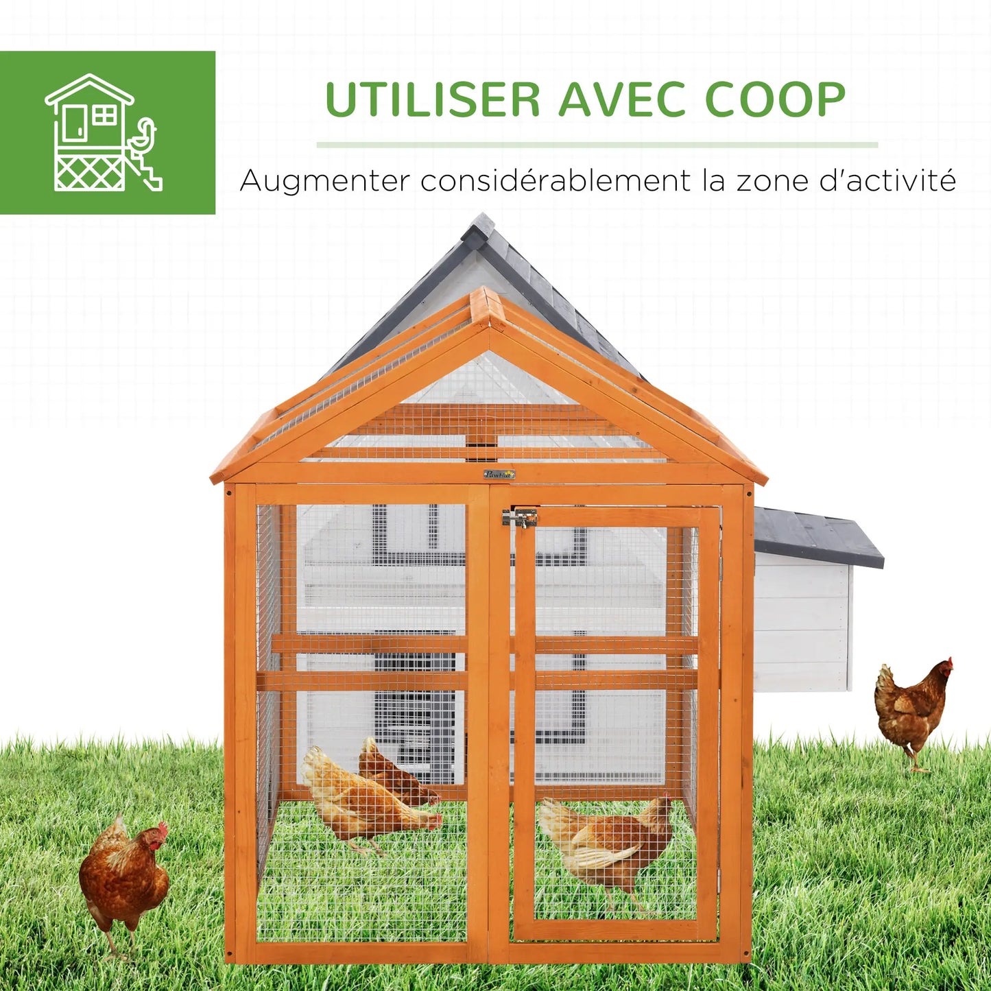Poulailler 140 x 88,5 x 106 en bois de sapin