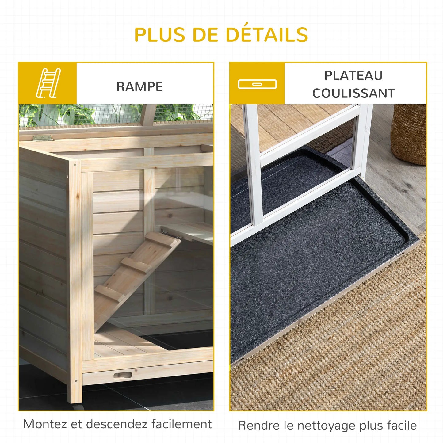 Clapier pour lapins & rongeurs sur roulettes