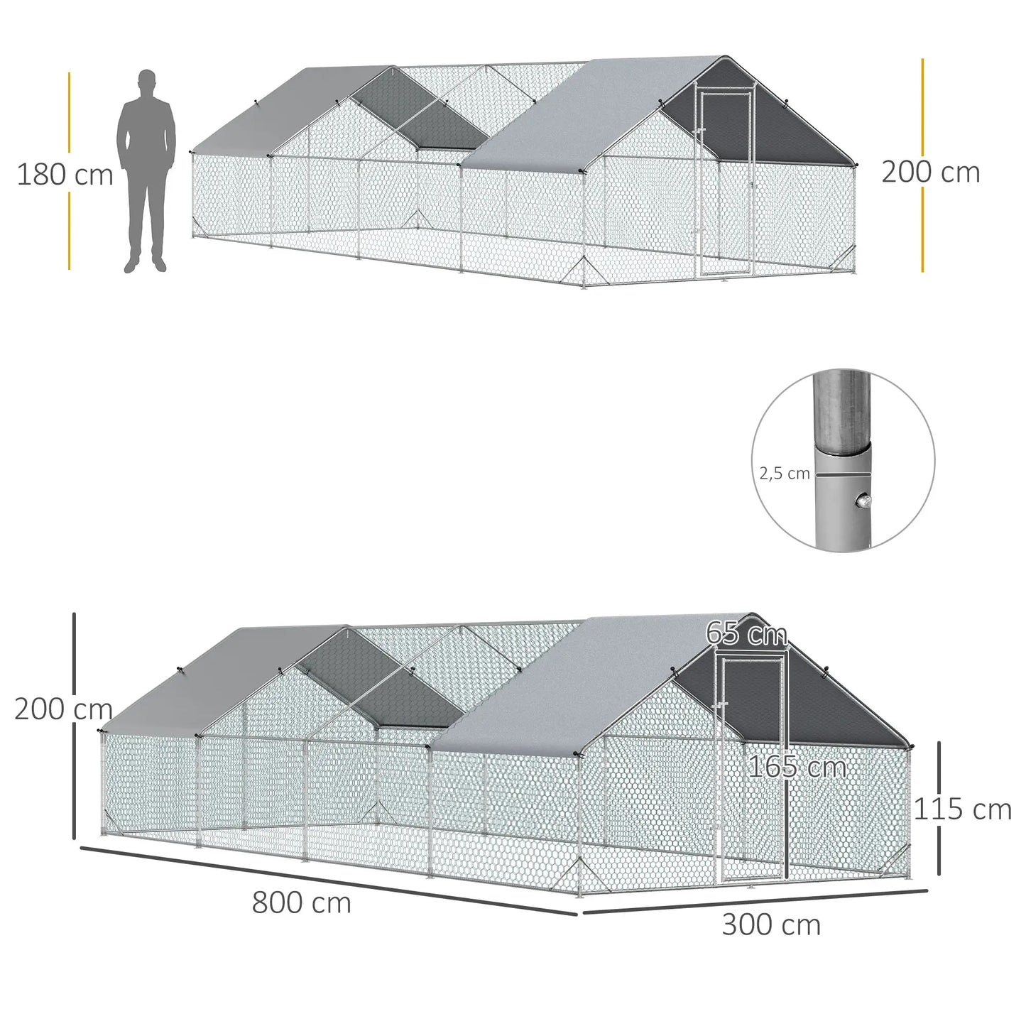 Volière 24 m² en acier