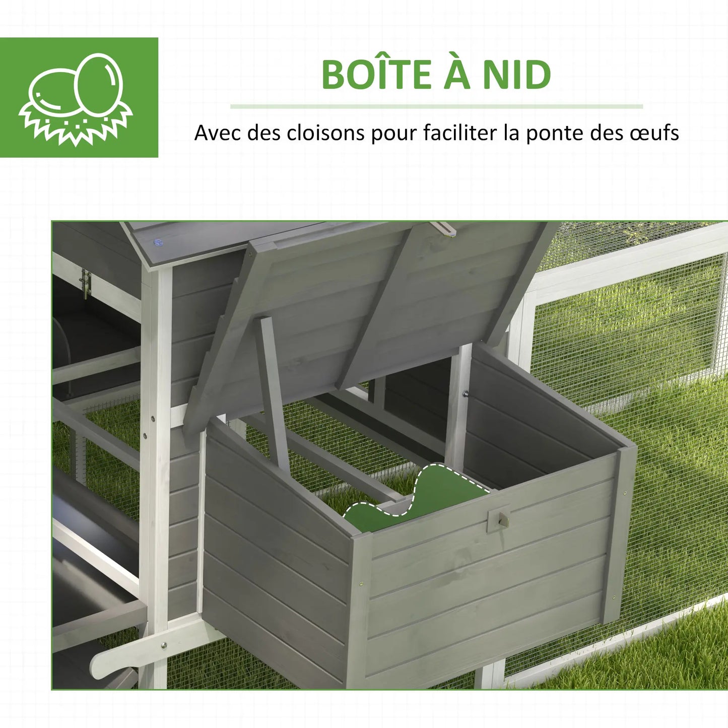 Poulailler en bois avec 2 nichoirs