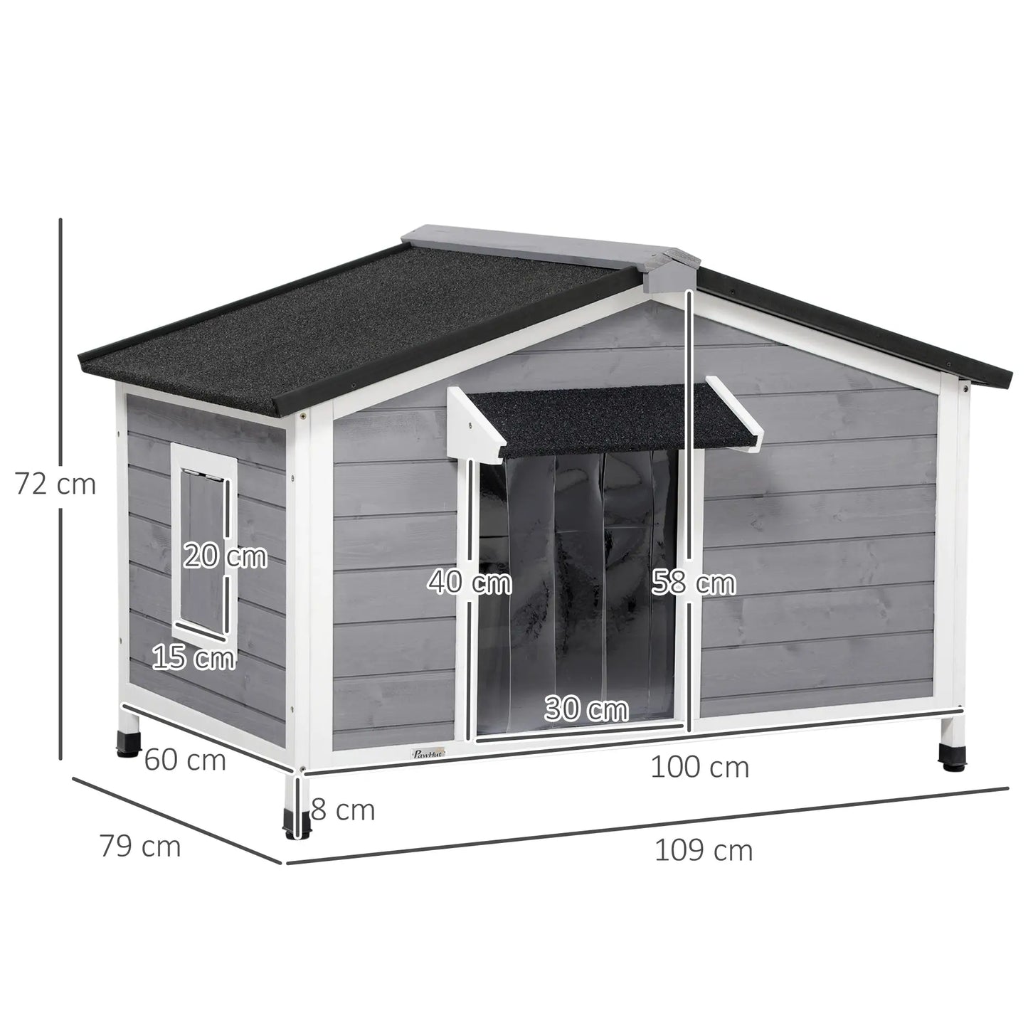 Niche pour chien style cottage en bois de sapin