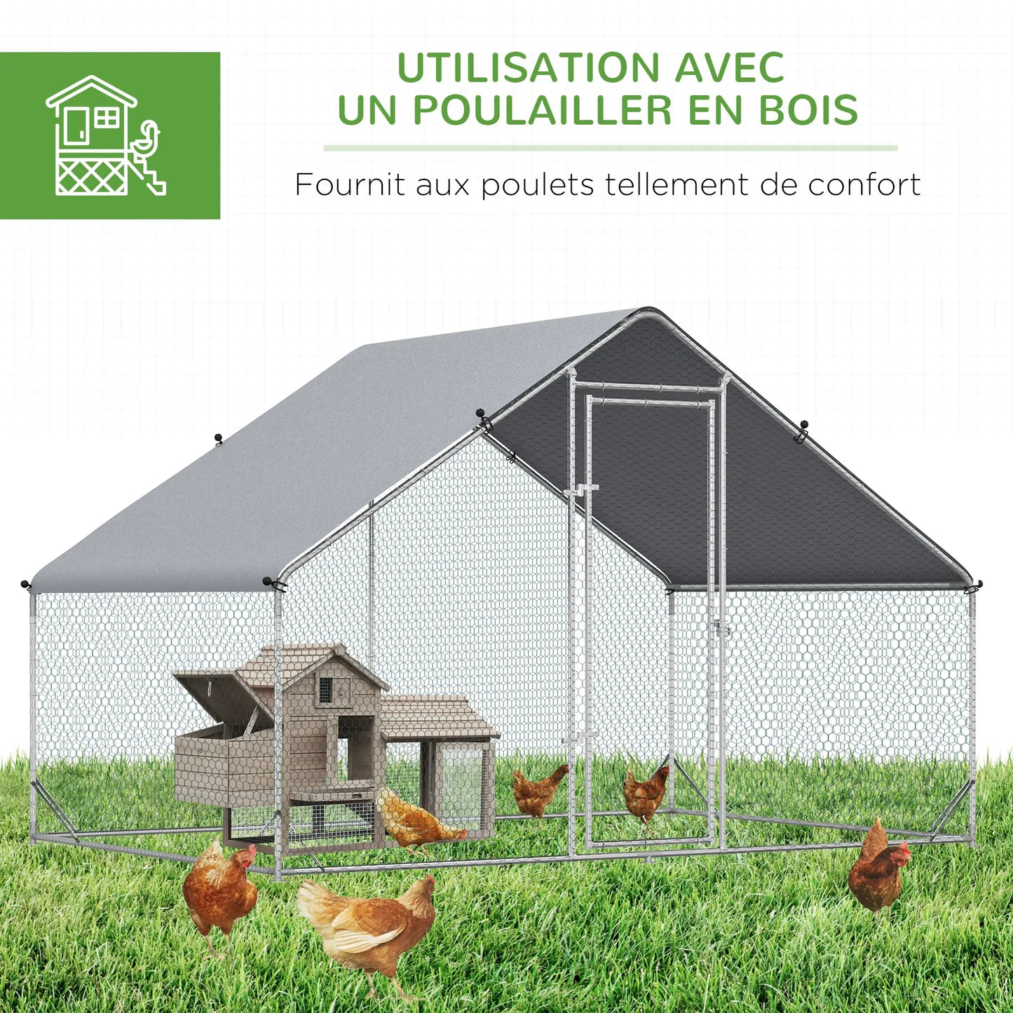 Volière 6 m² en acier