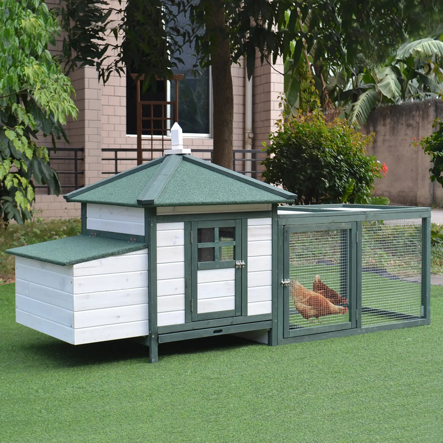 Poulailler cottage multi-équipement en bois de pin