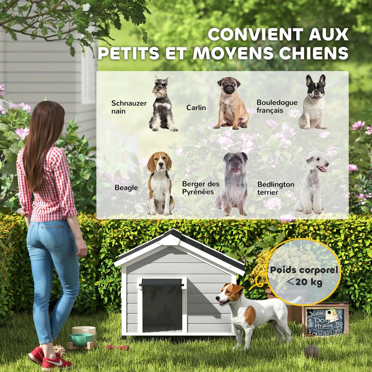 Niche pour chien extérieur en bois de sapin
