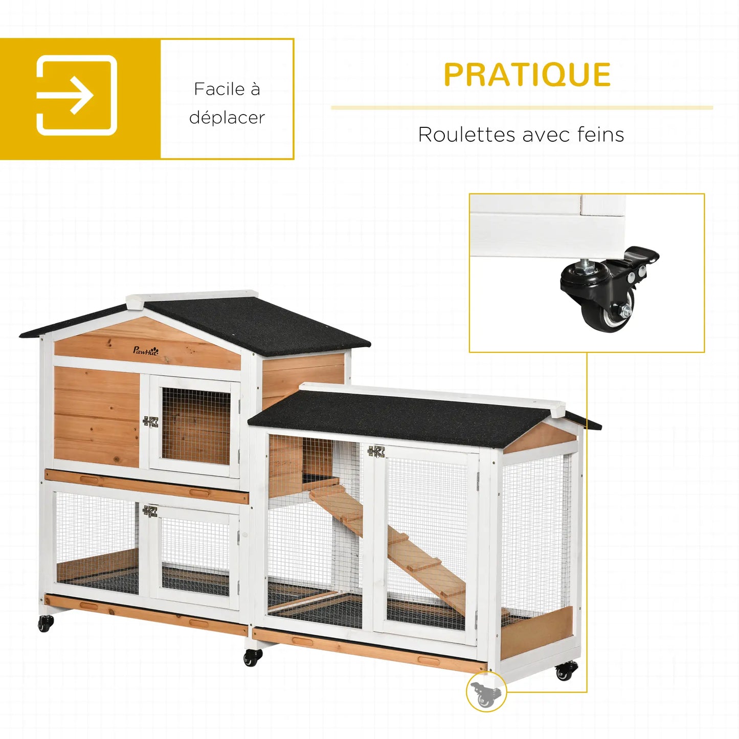 Clapier pour lapins & rongeurs en bois de sapin