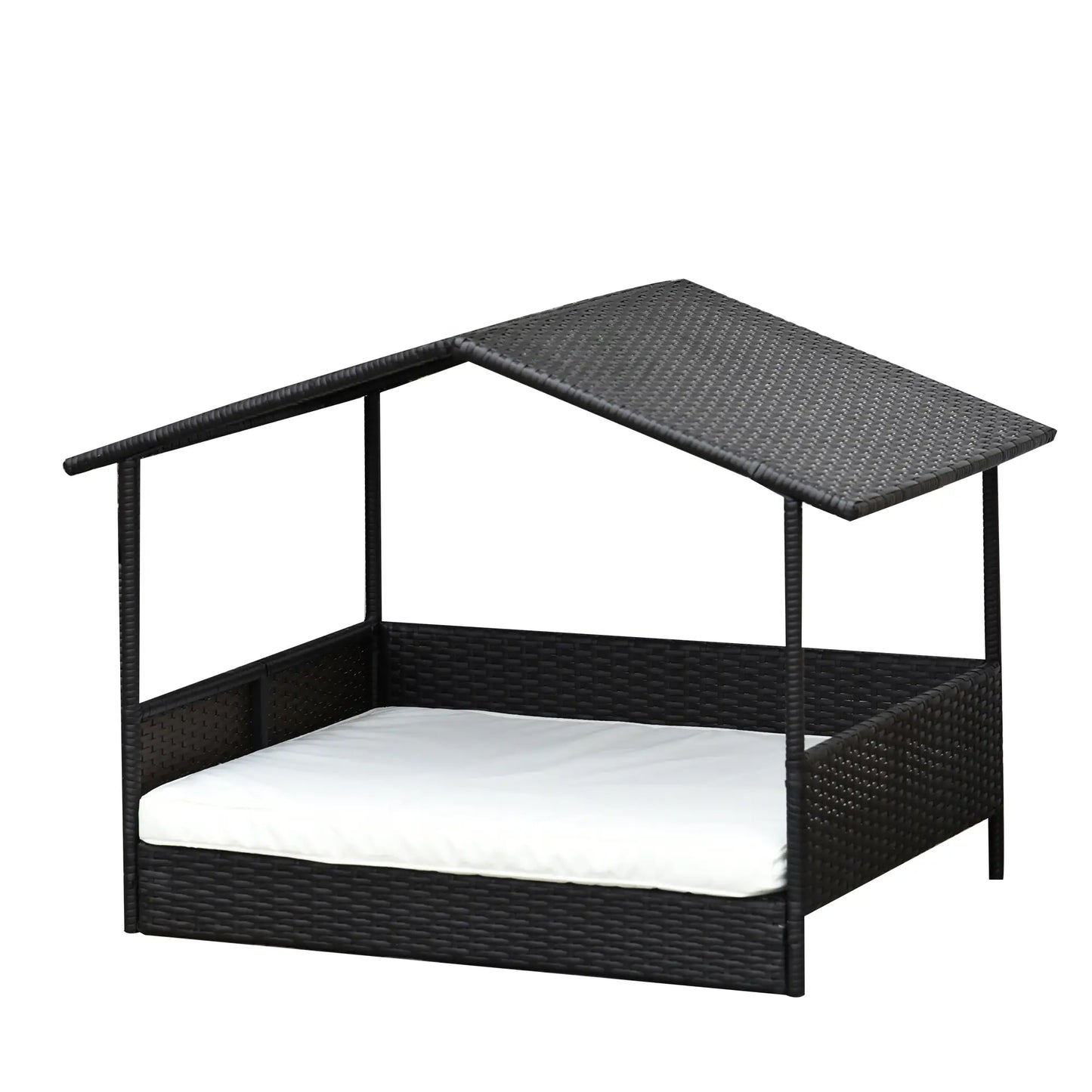 Maison pour Chien en Rotin avec Coussin