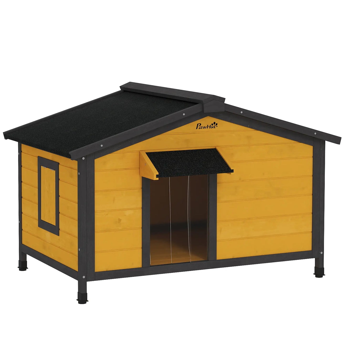Niche pour Chiens Extérieure en Bois avec Toit en Asphalte