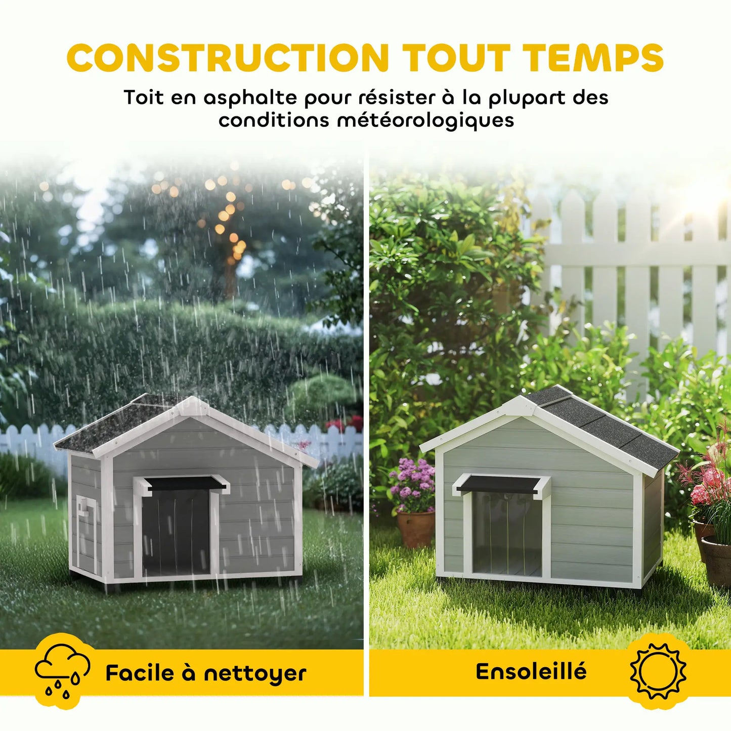 Niche pour chien extérieur en bois de sapin