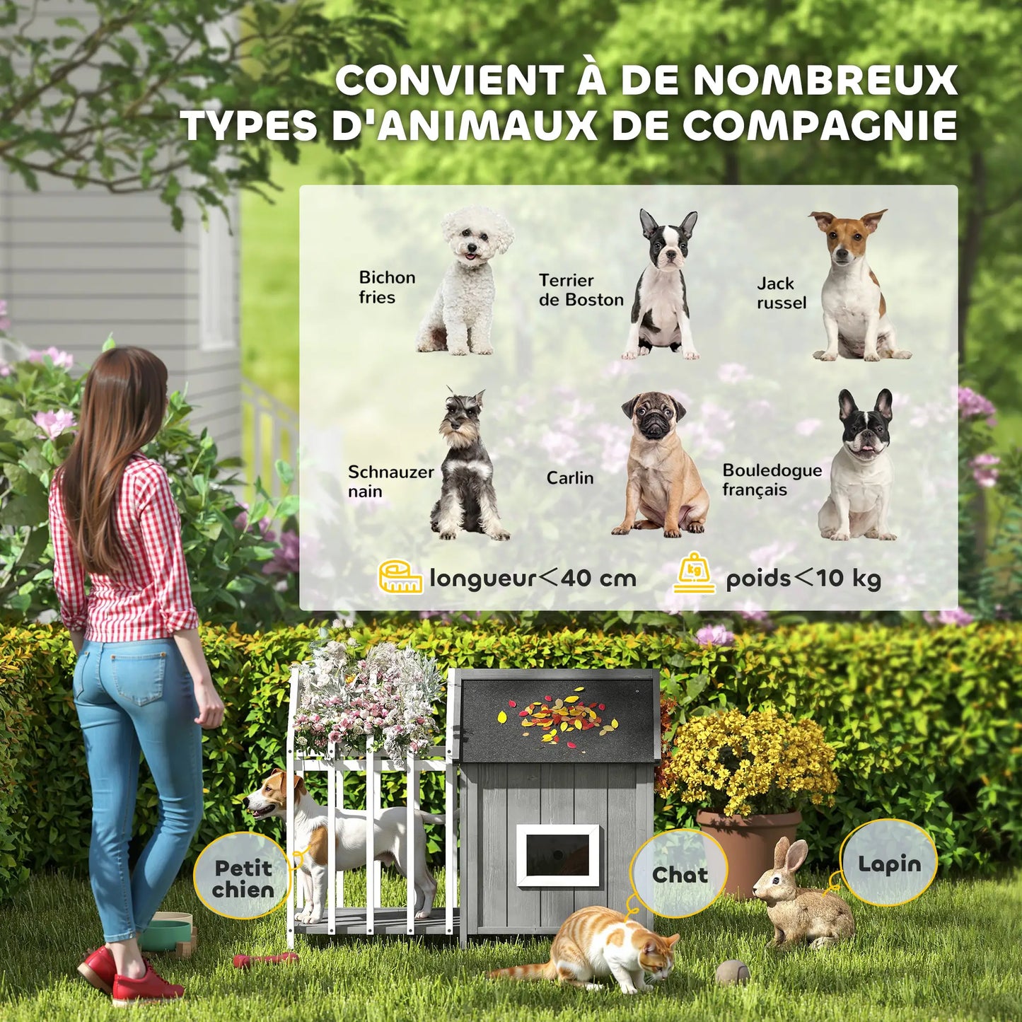 Niche pour chien extérieur en bois de sapin