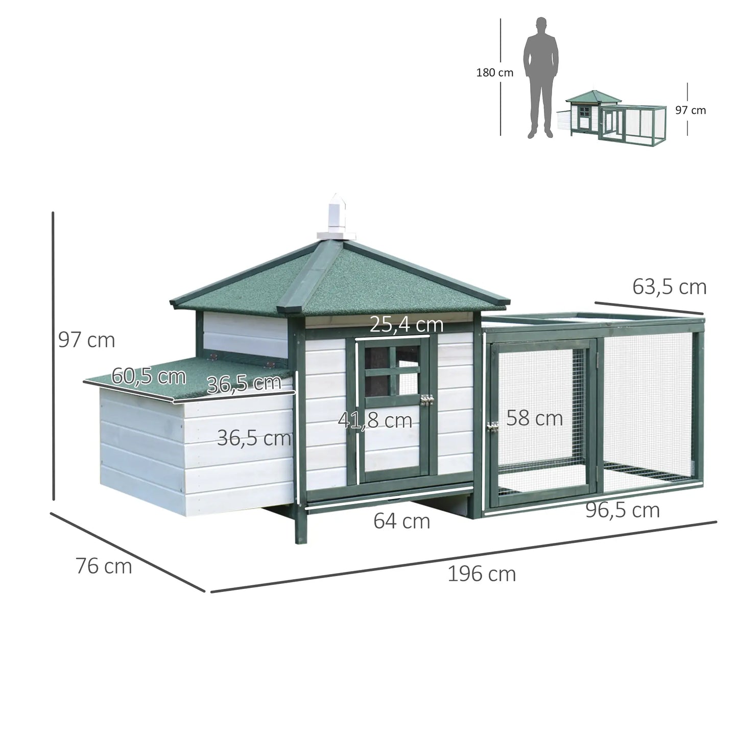Poulailler cottage multi-équipement en bois de pin