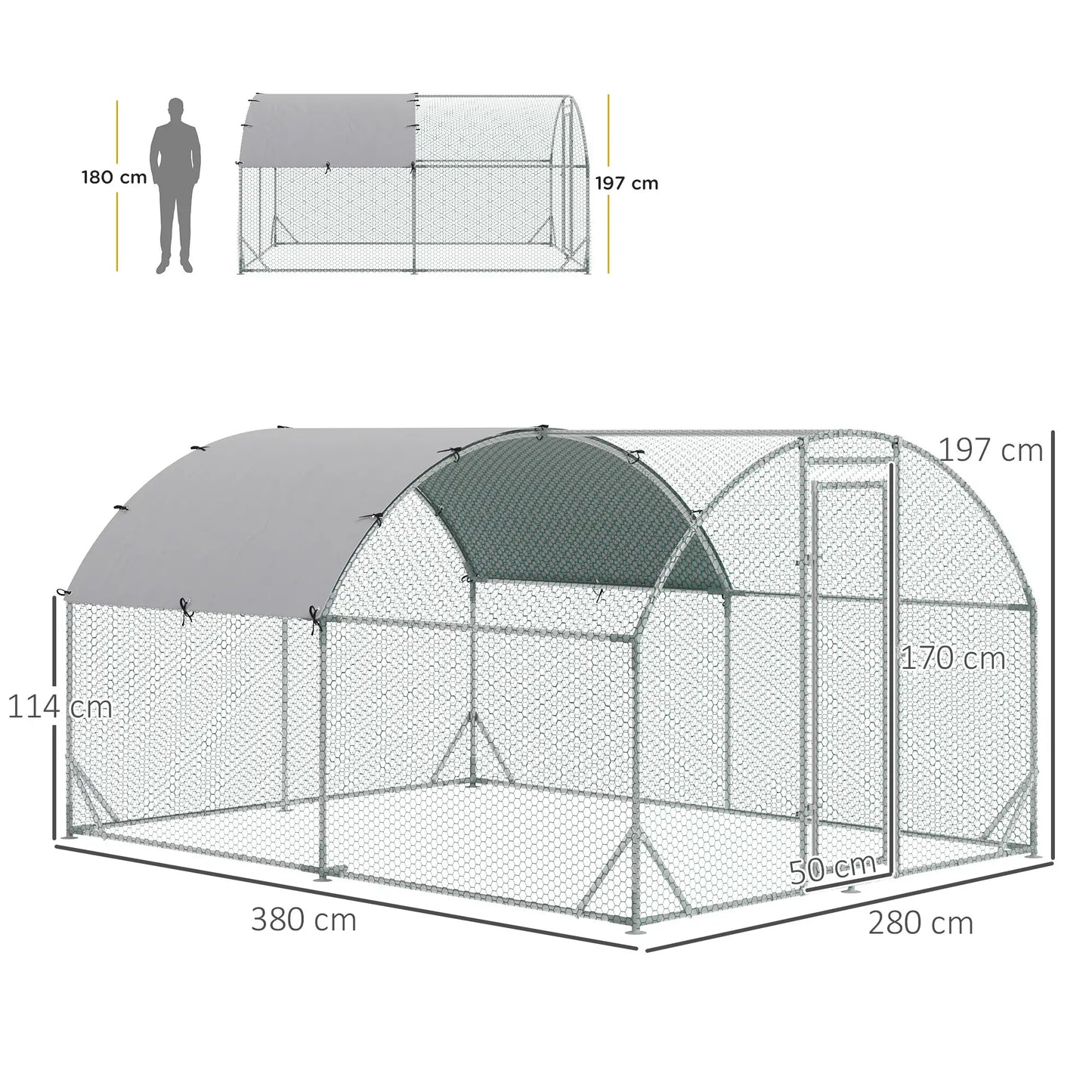 Volière 10,64 ㎡ avec toit anti-UV