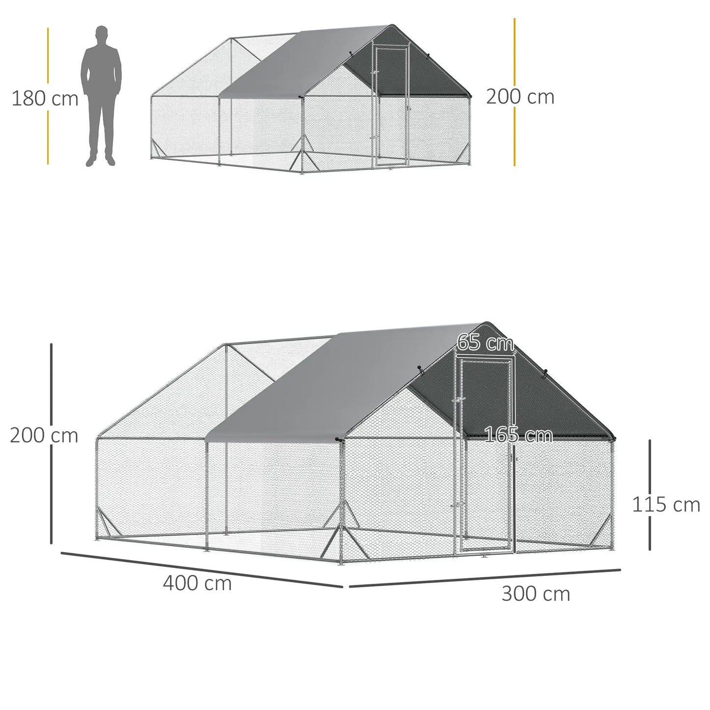 Volière 12 m² en acier