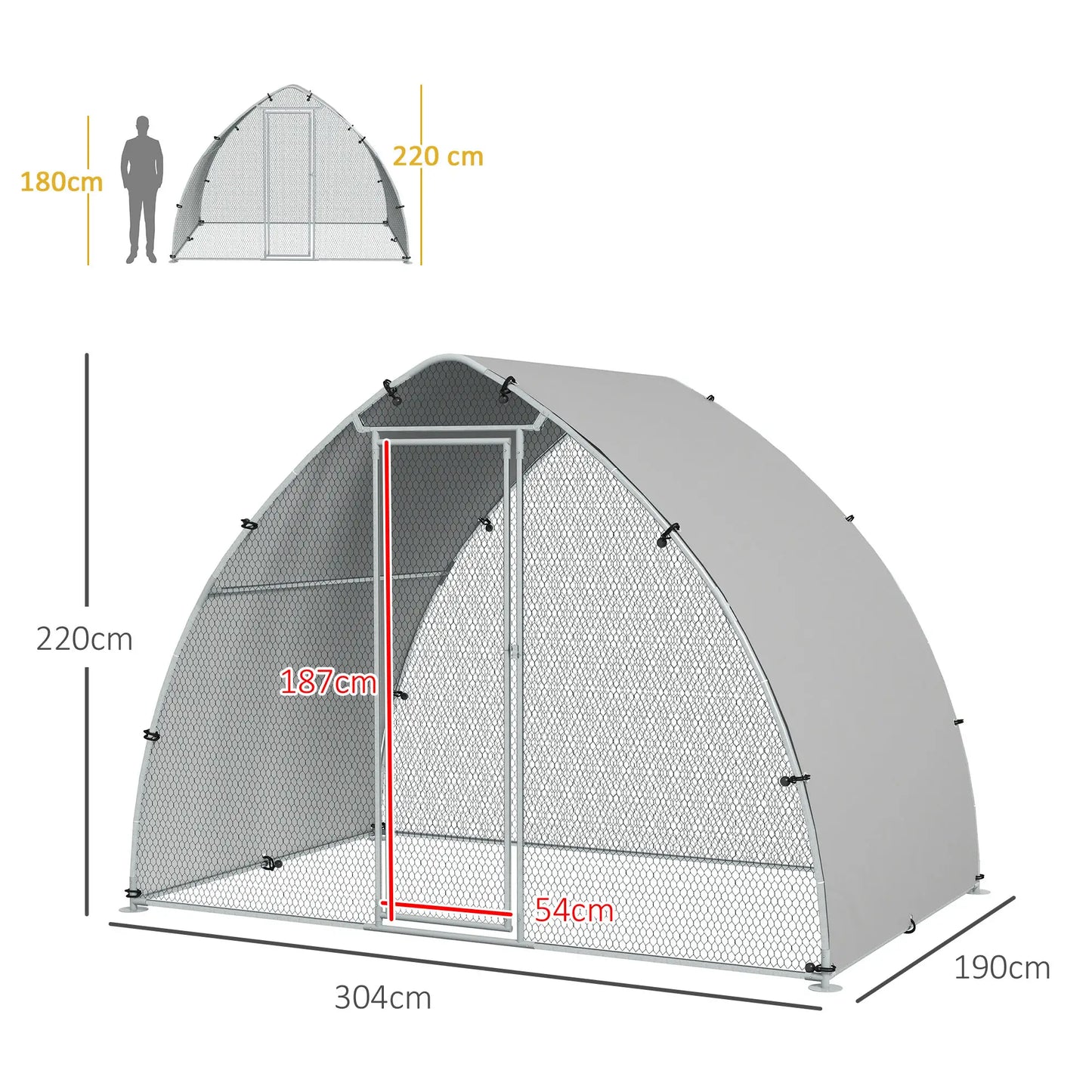 Volière 5,75m² avec toit anti-UV