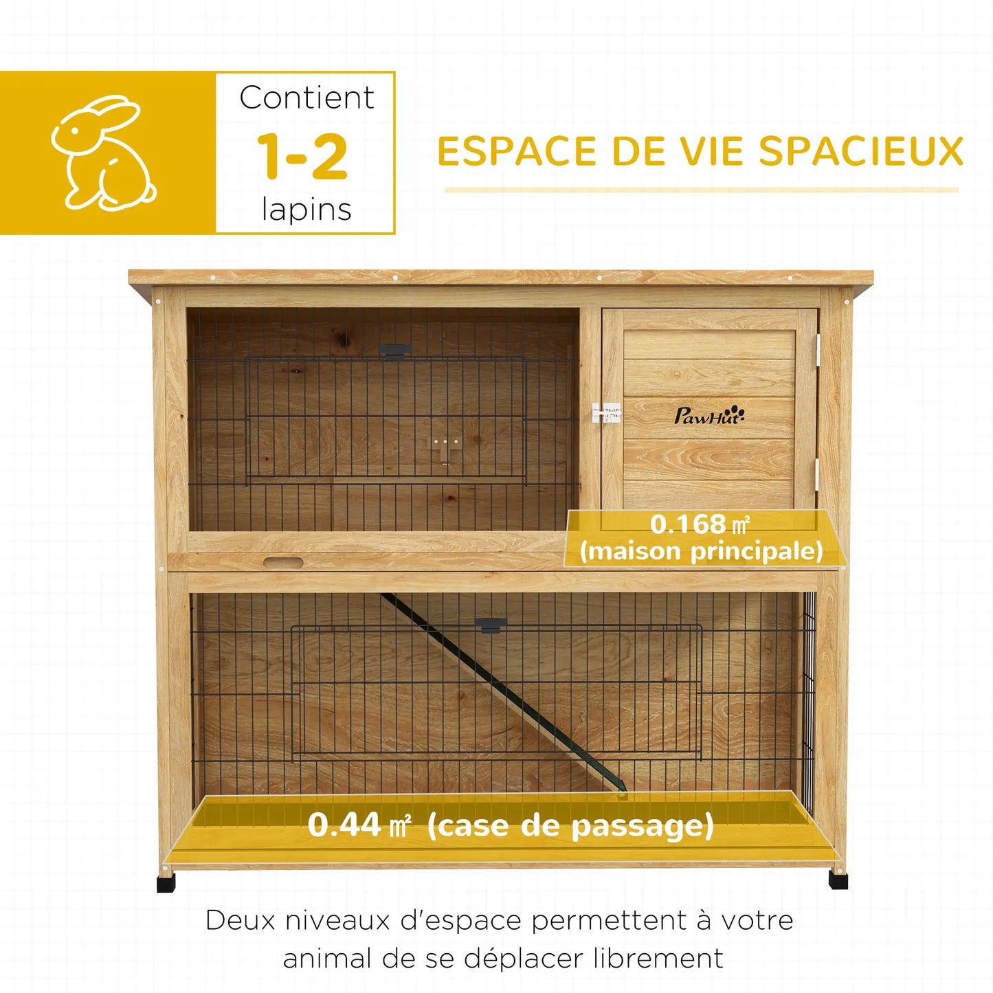 Clapier pour lapins & rongeurs en bois de sapin