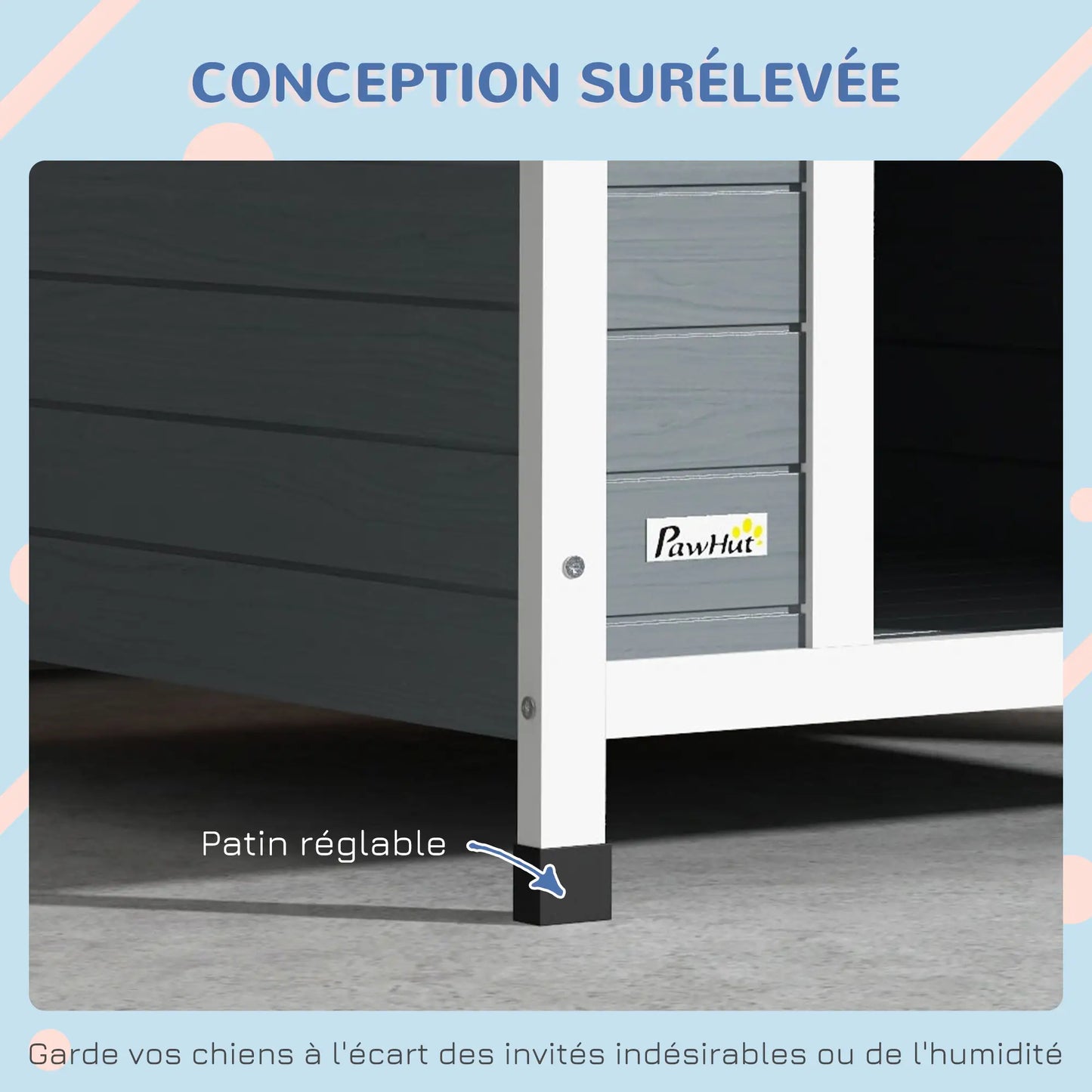 Niche pour chien extérieure en bois de sapin