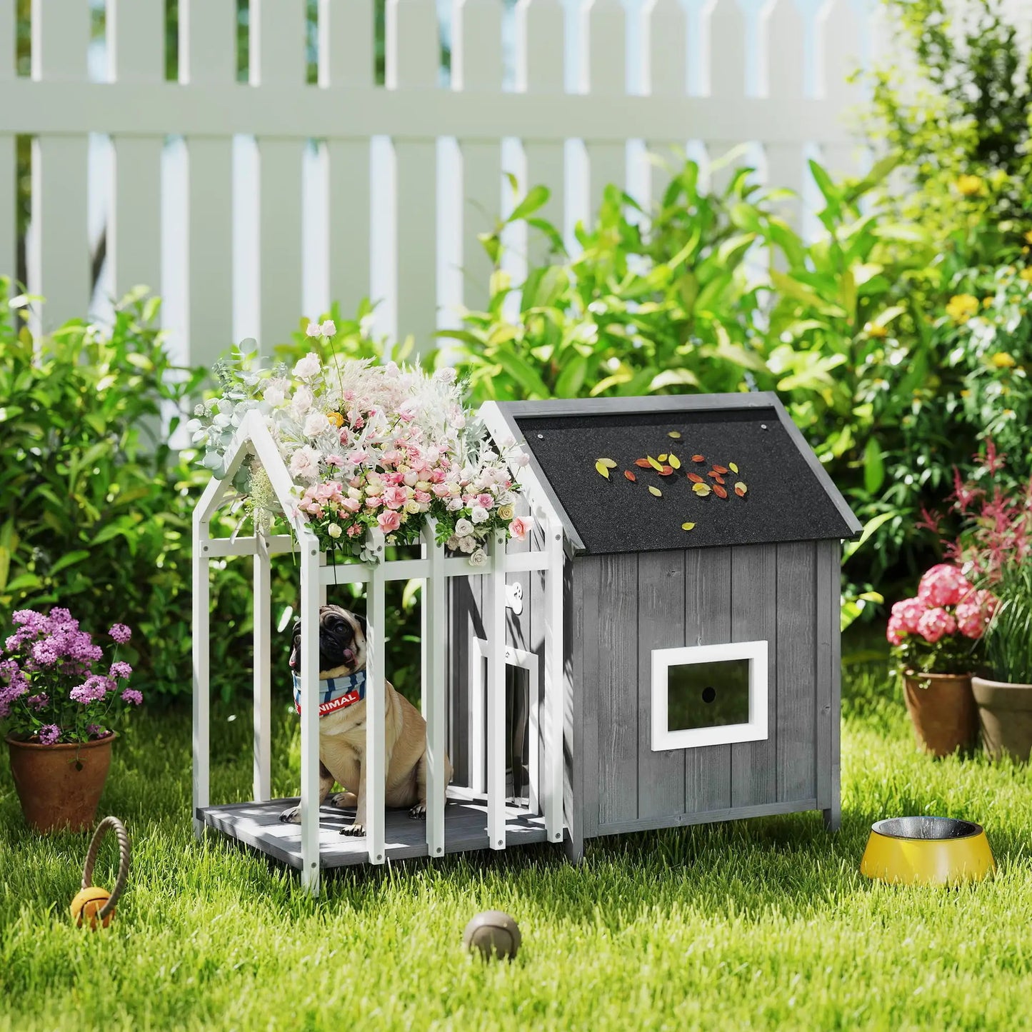 Niche pour chien extérieur en bois de sapin