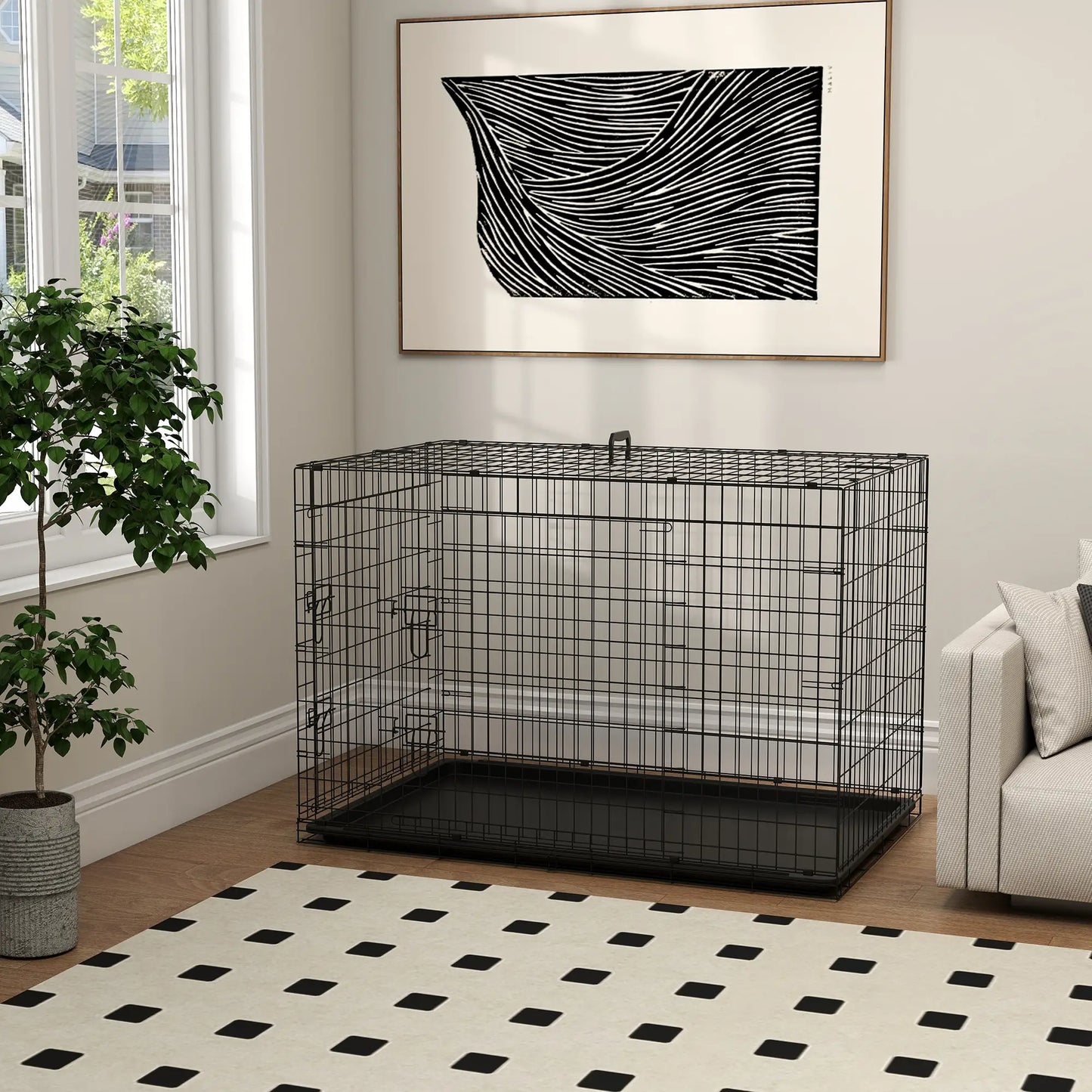 Cage de transport pliante pour chien en acier