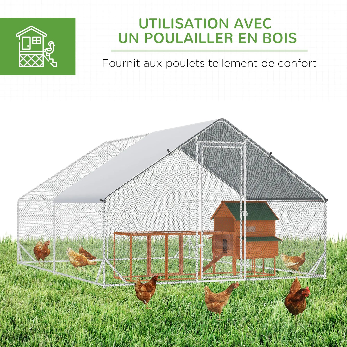 Volière 12 m² en acier