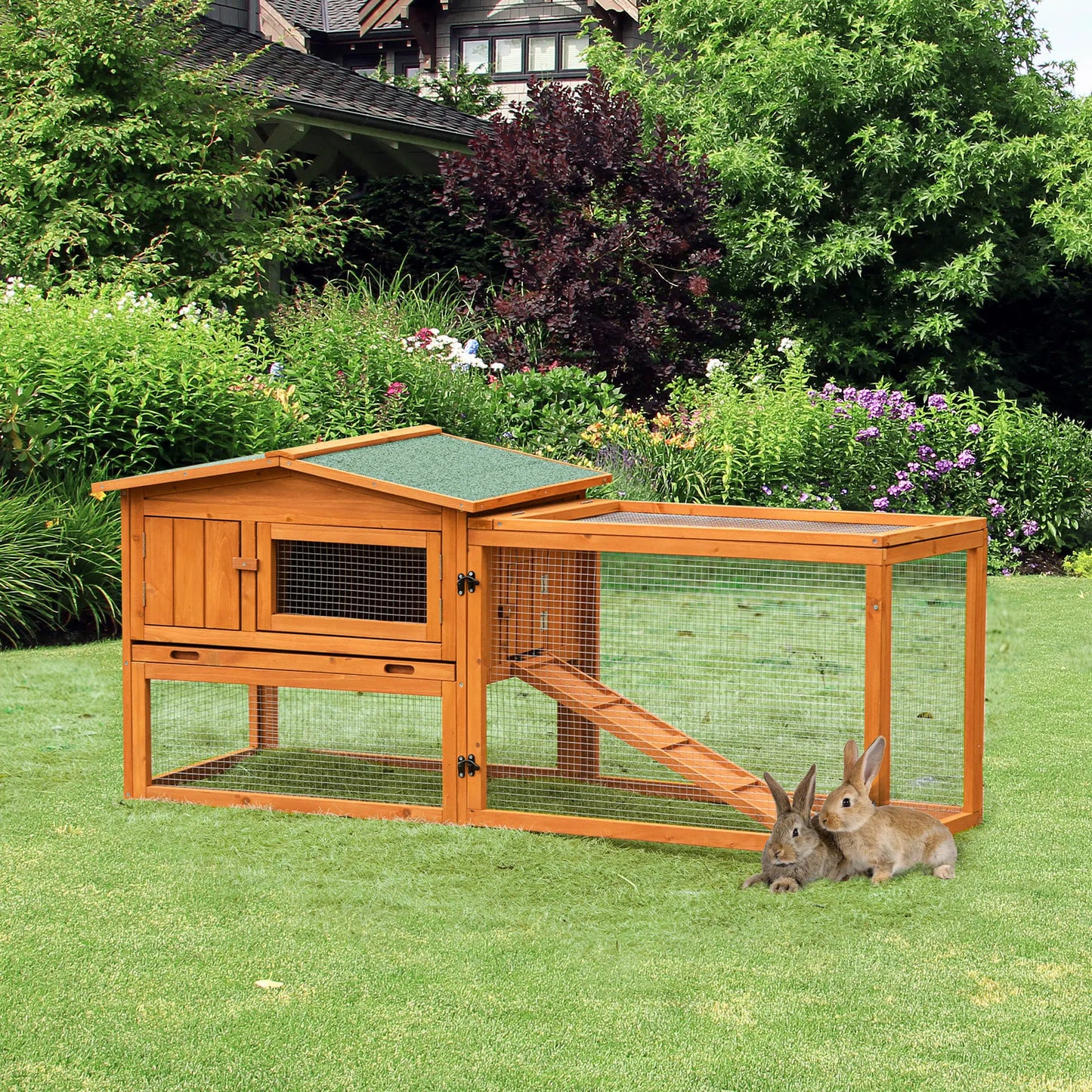 Clapier pour lapins & rongeurs en bois de pin