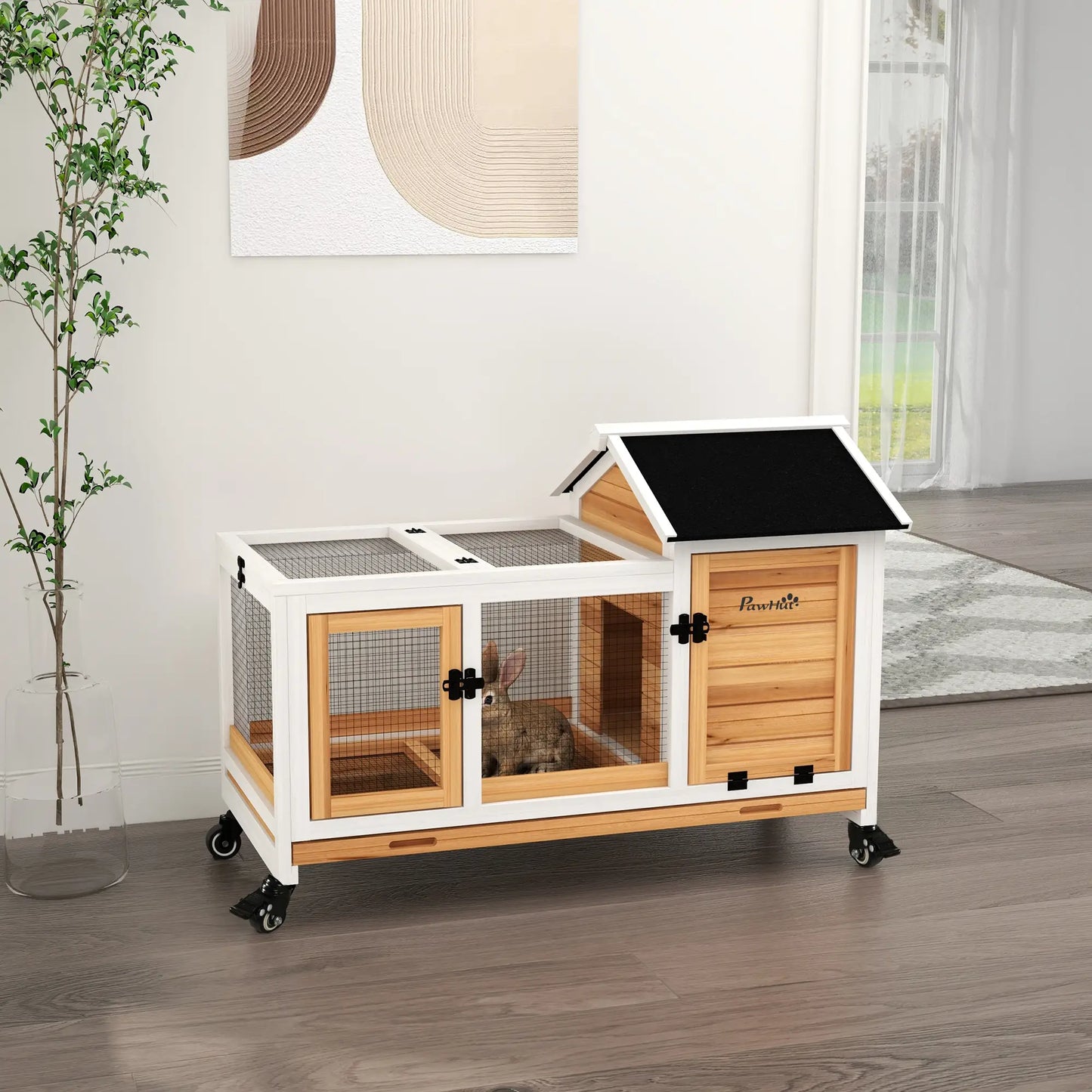 Clapier pour lapins & rongeurs sur roulettes