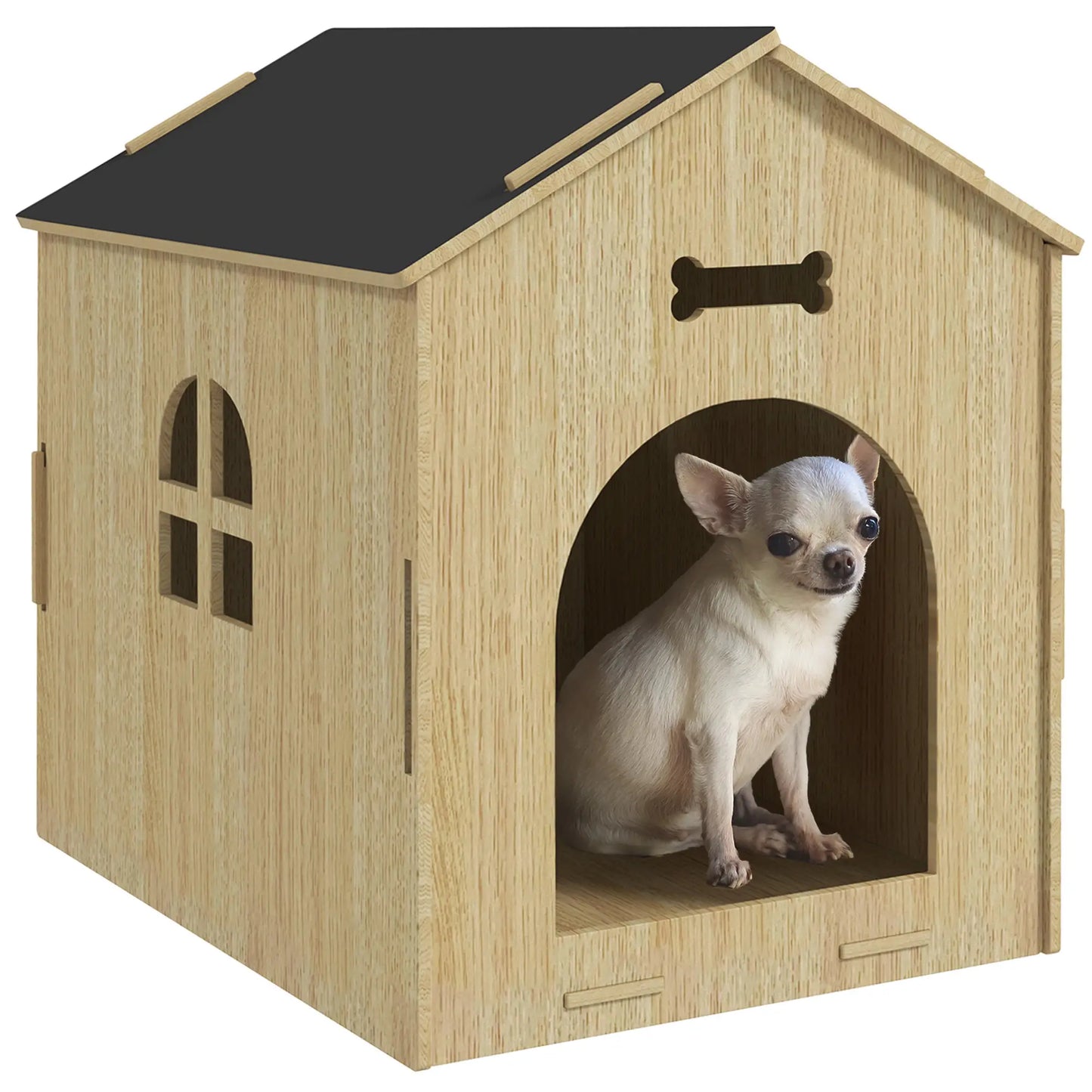 Niche pour chien en bois de chêne