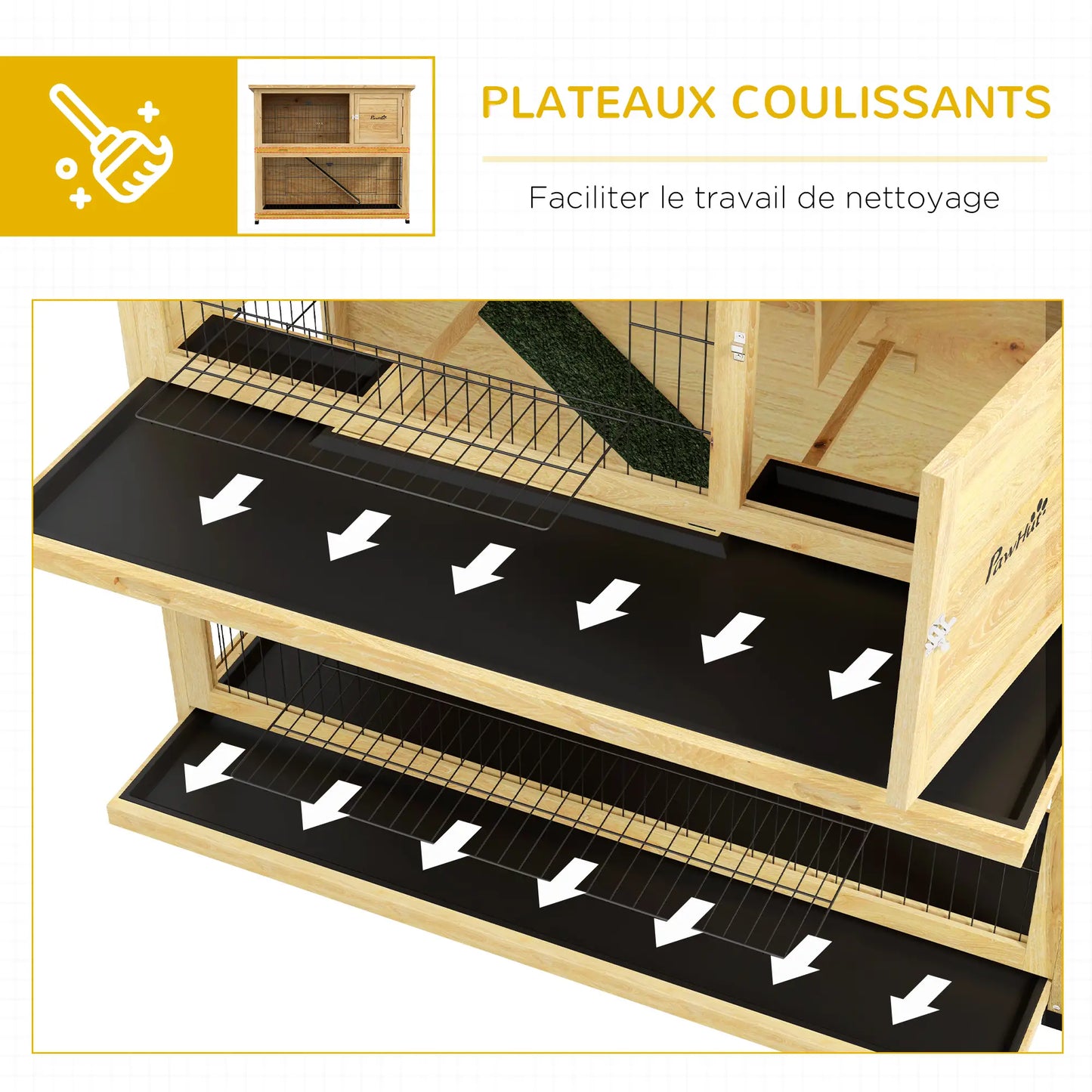 Clapier pour lapins & rongeurs en bois de sapin