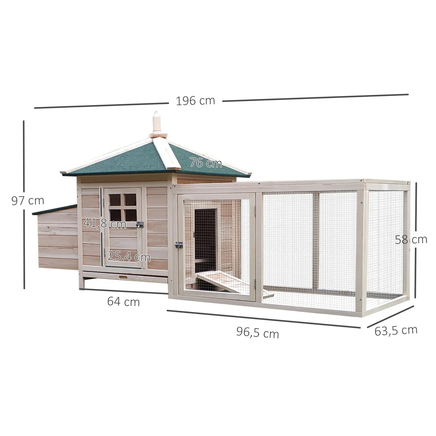 Poulailler cottage multi-équipement en bois de pin