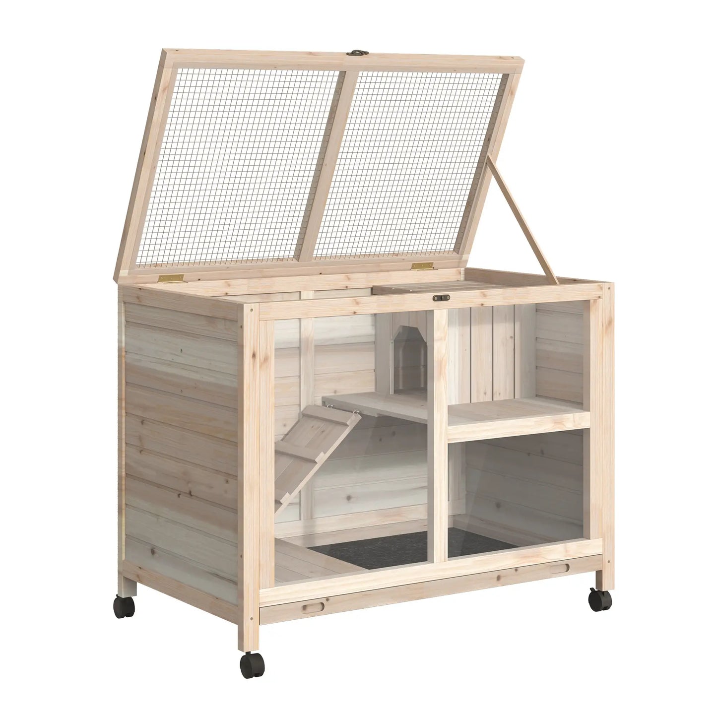 Clapier pour lapins & rongeurs sur roulettes