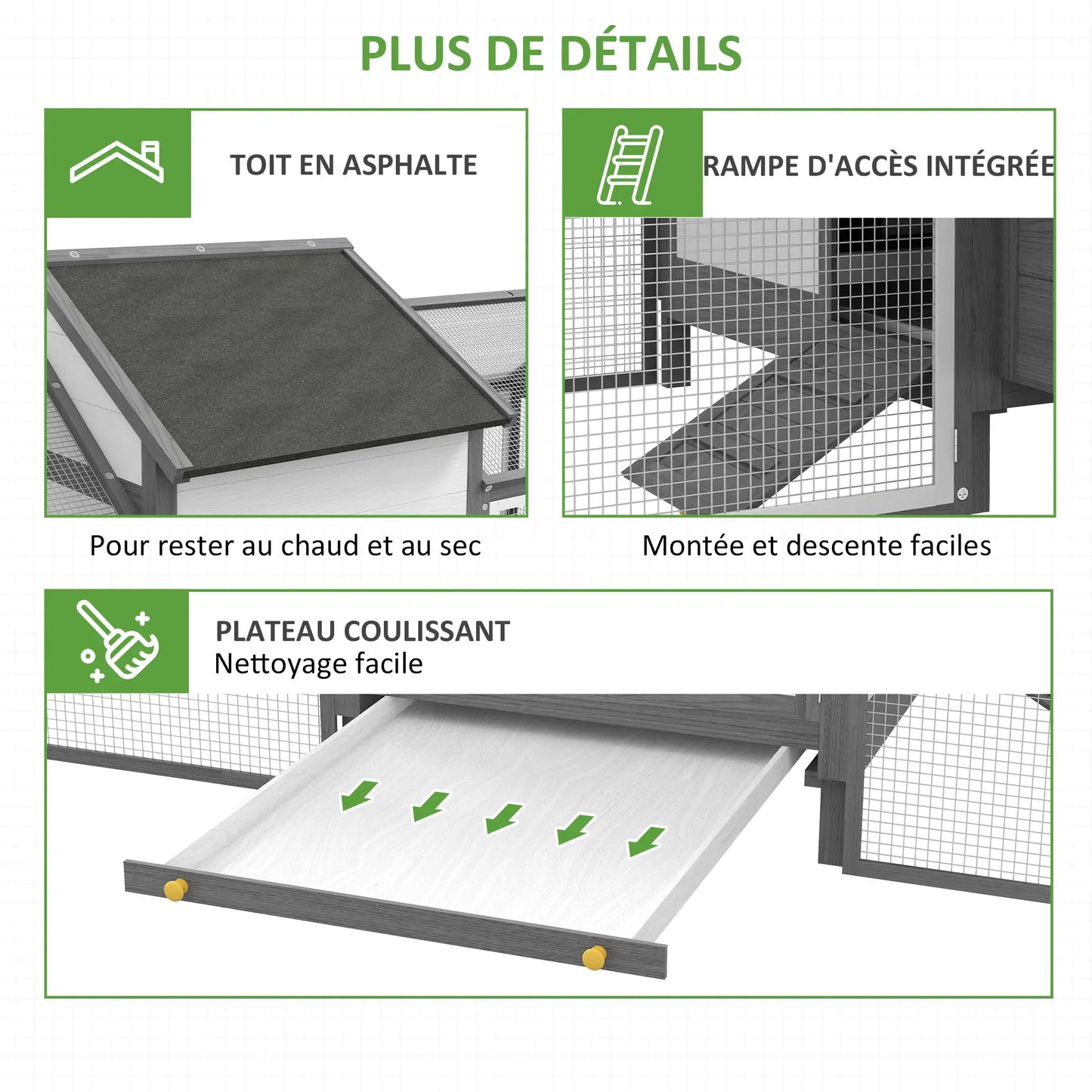 Poulailler en bois avec 2 enclos modulables