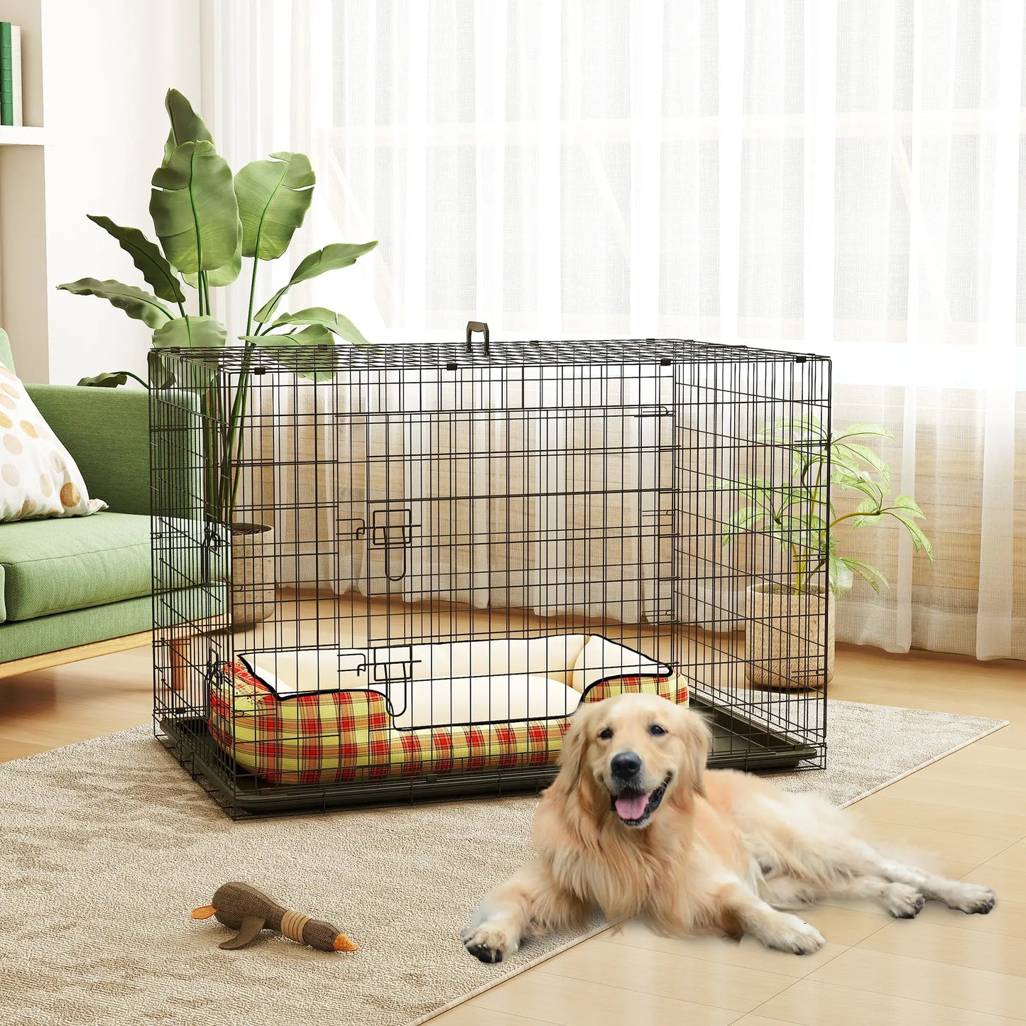 Cage de transport pliante pour chien en acier